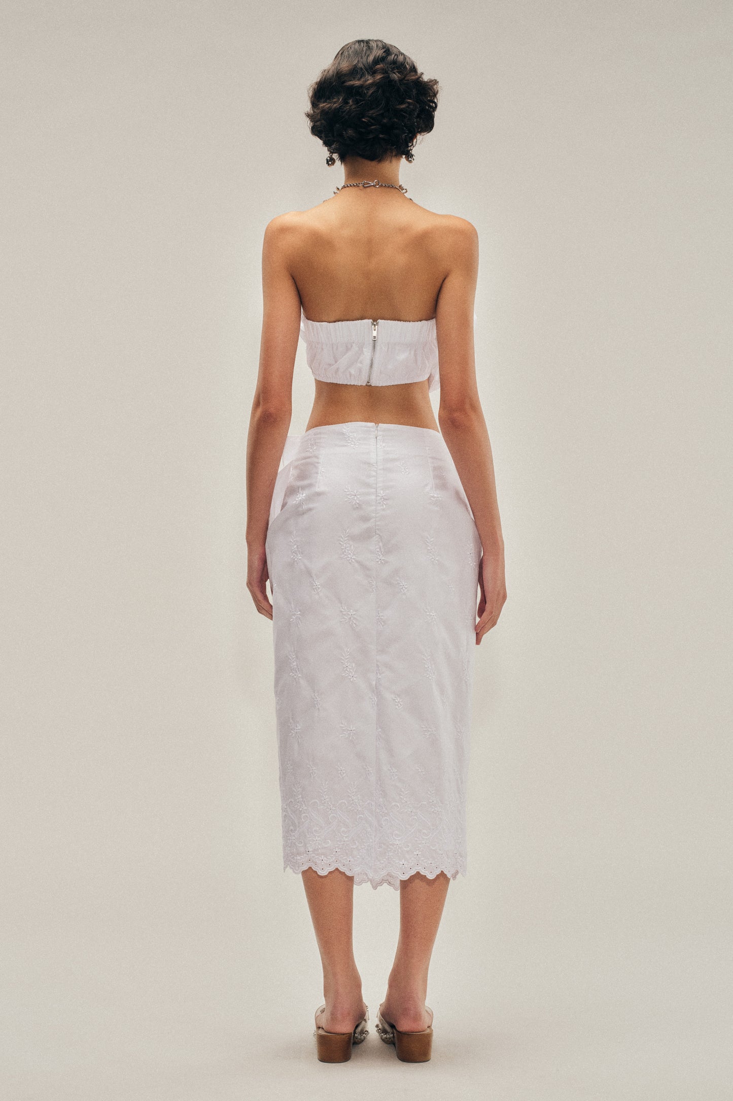 Pleated Waist Pencil Skirt