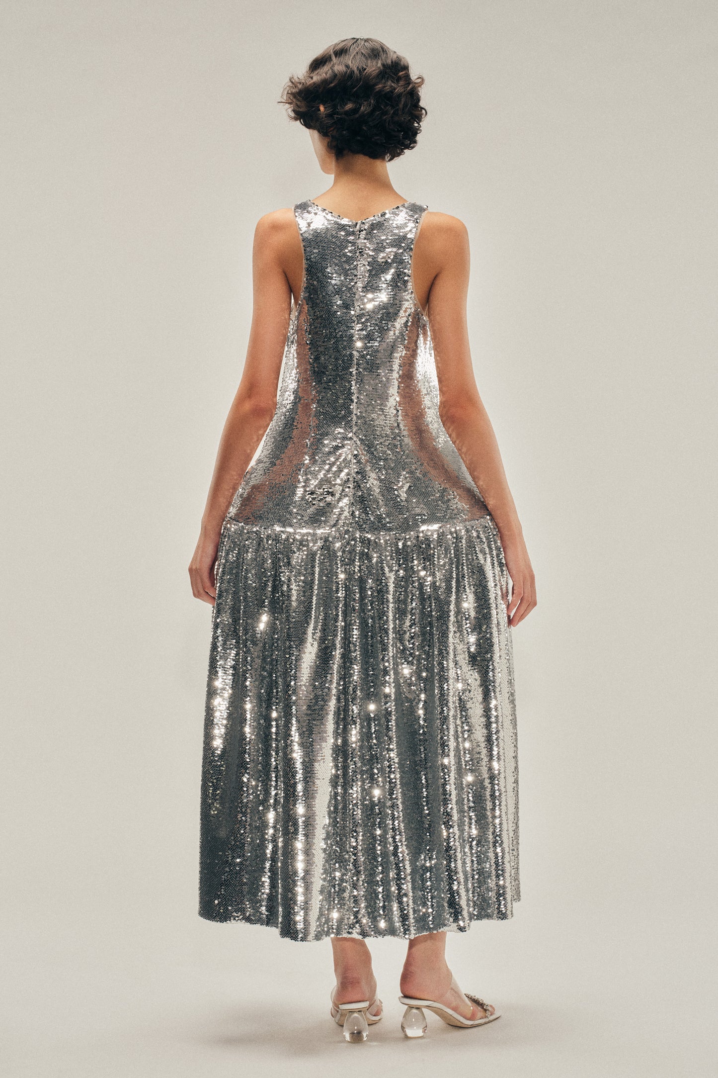 Tapered Back Flounce Dress