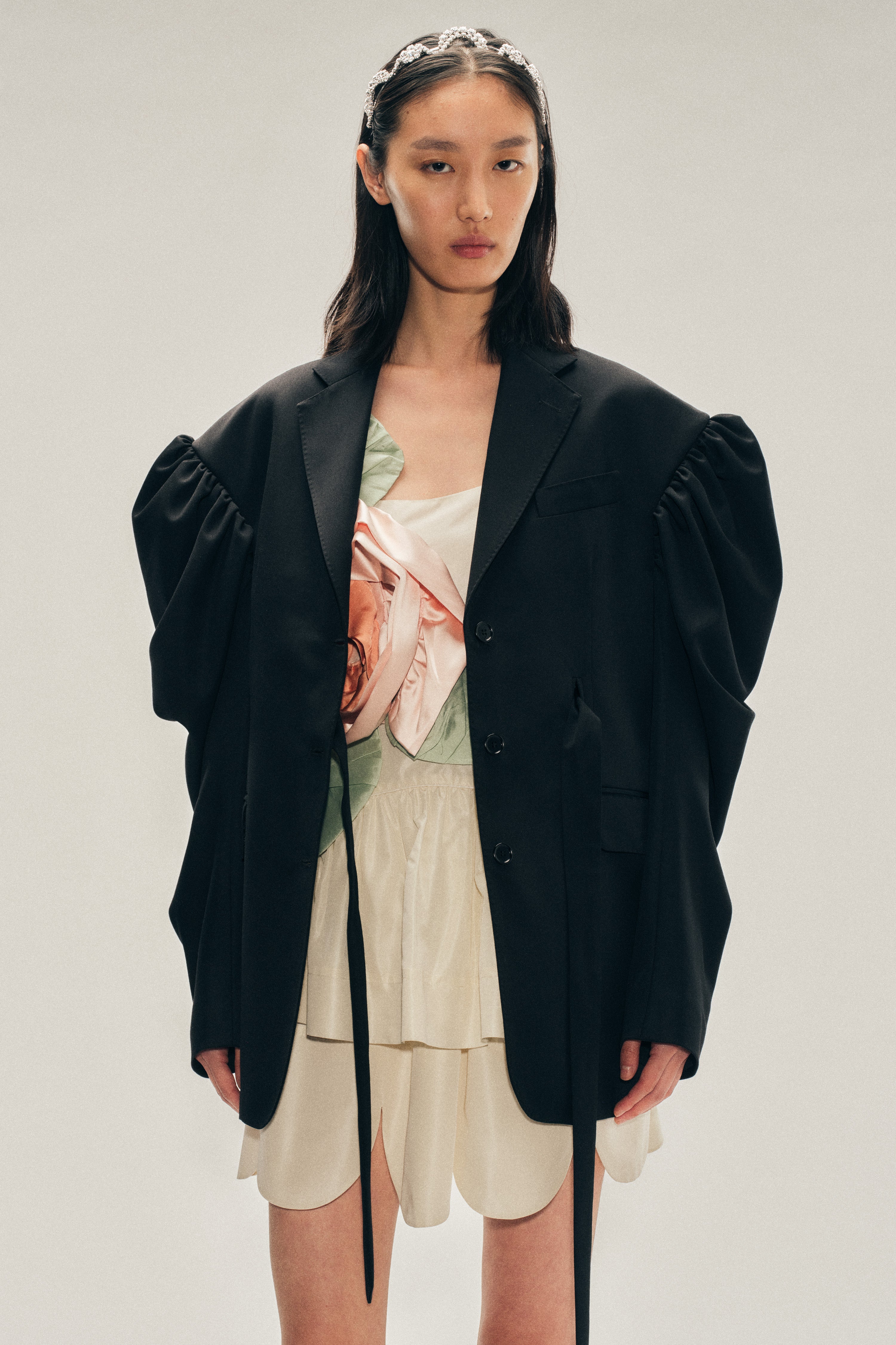 Back Cutout Draped Sleeve Bow Jacket – Simone Rocha US