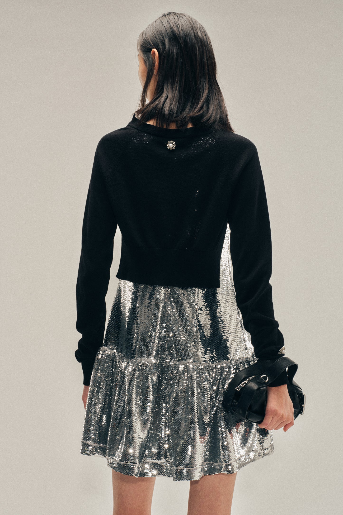 Tapered Back Peplum Mini Dress