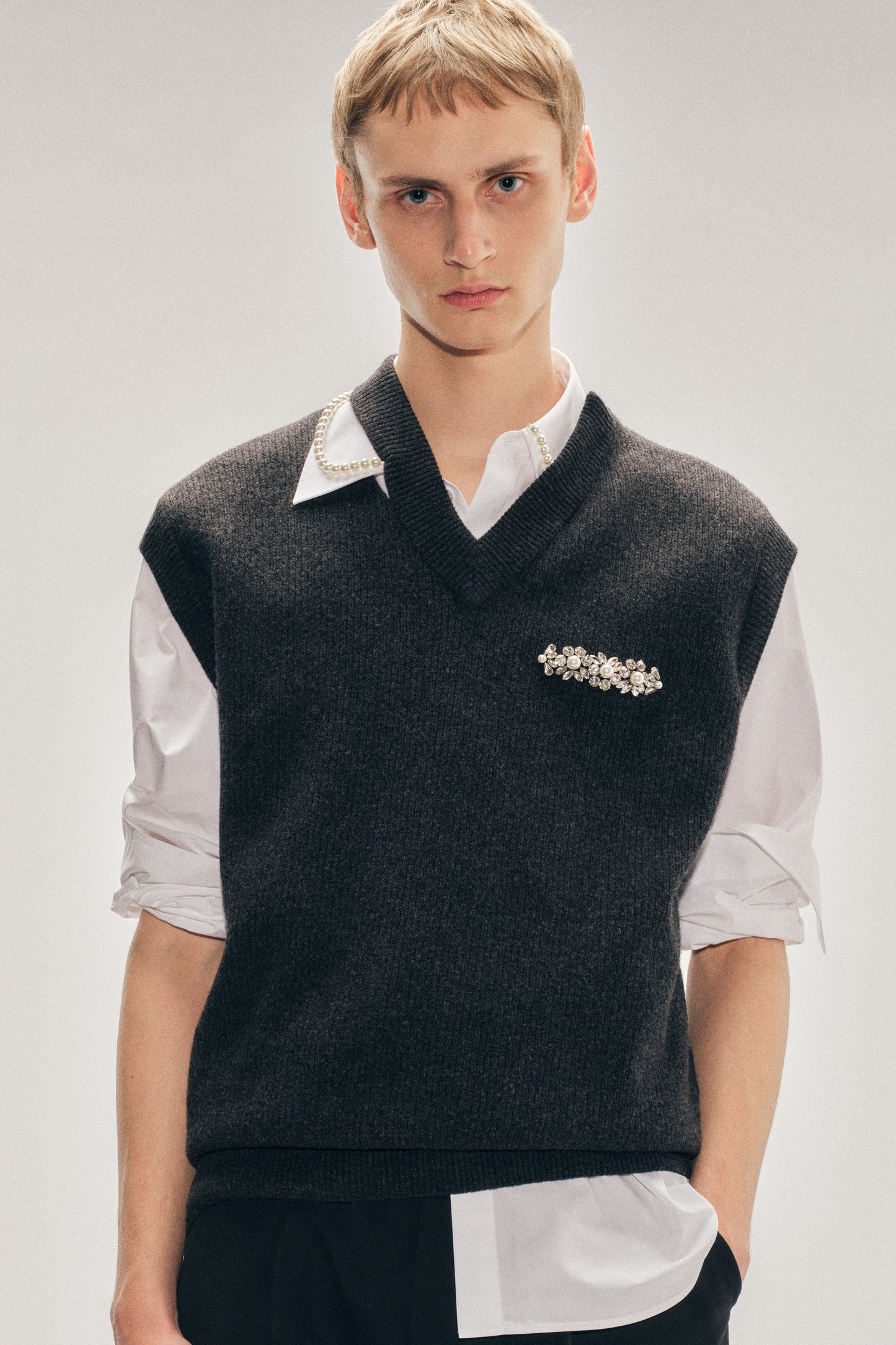 Embellished Merino Seam Bite Vest