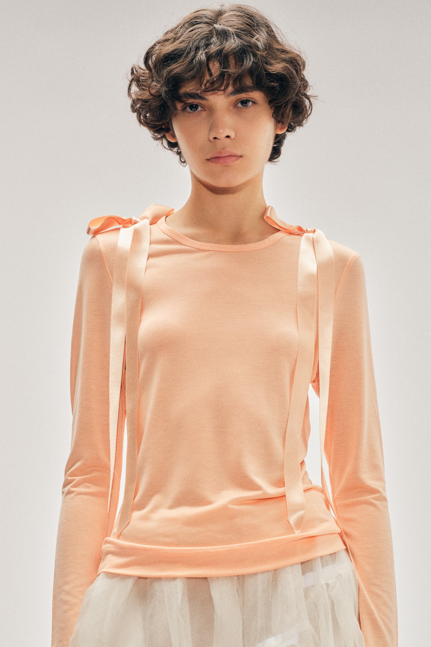 Bow Ribbon Tail Long Sleeve T-Shirt