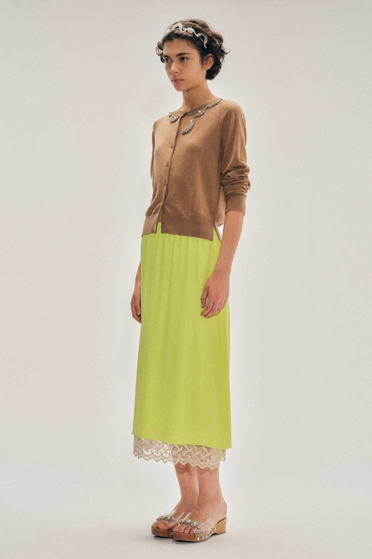 Lace Trim Negligee Skirt