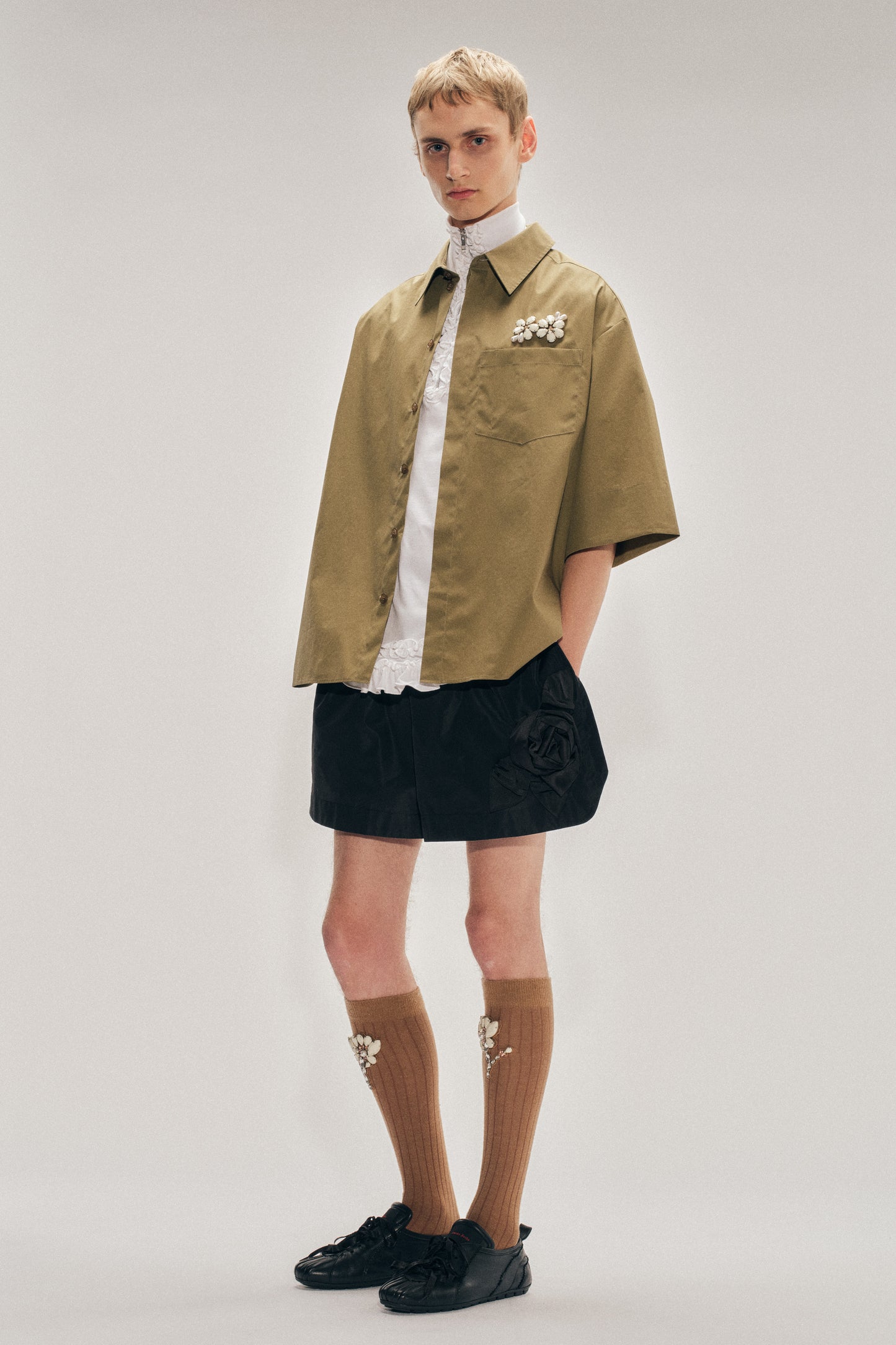 Embellished Boxy Pen Pocket Shirt