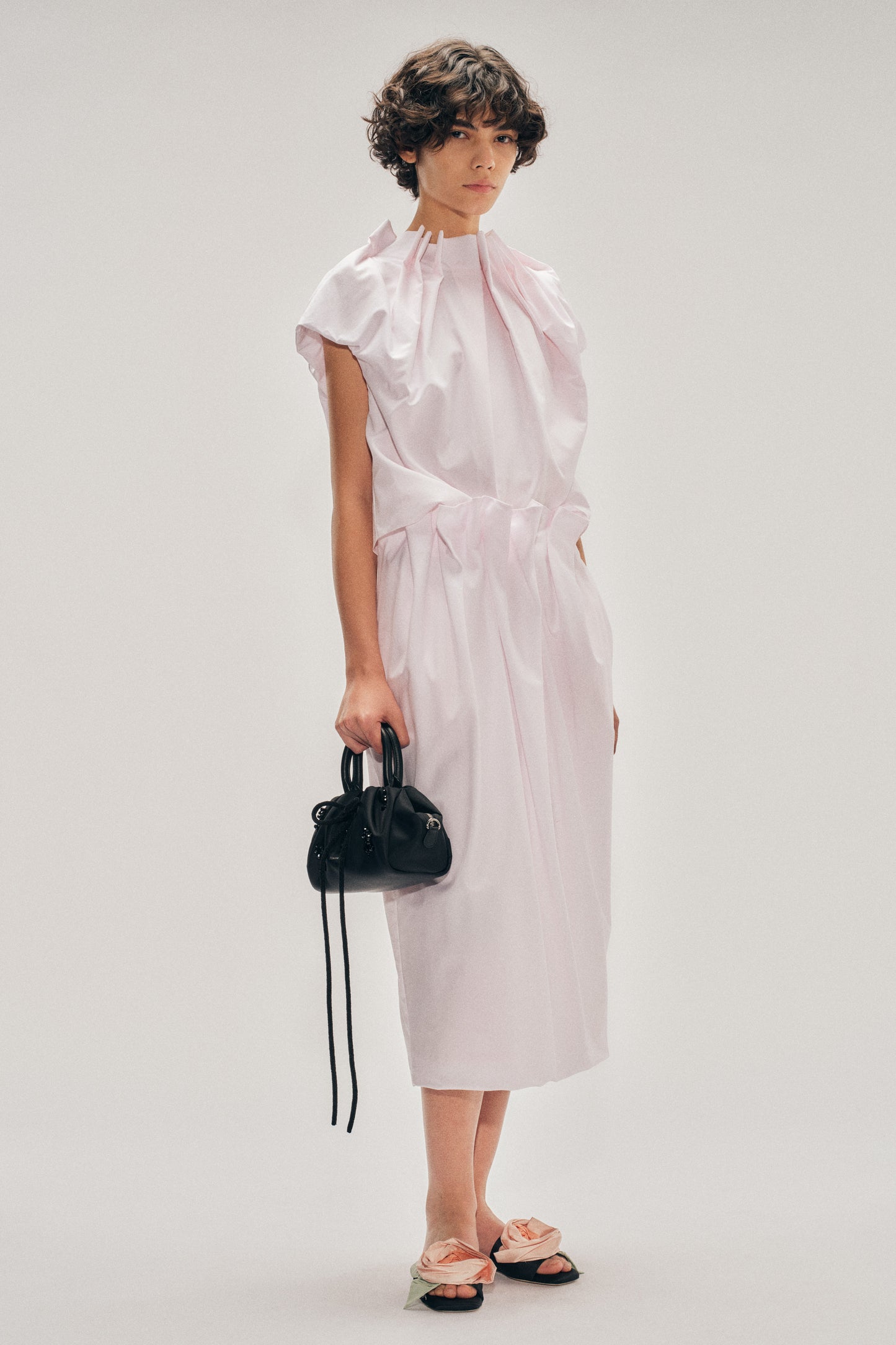 Pleated Waist Pencil Skirt