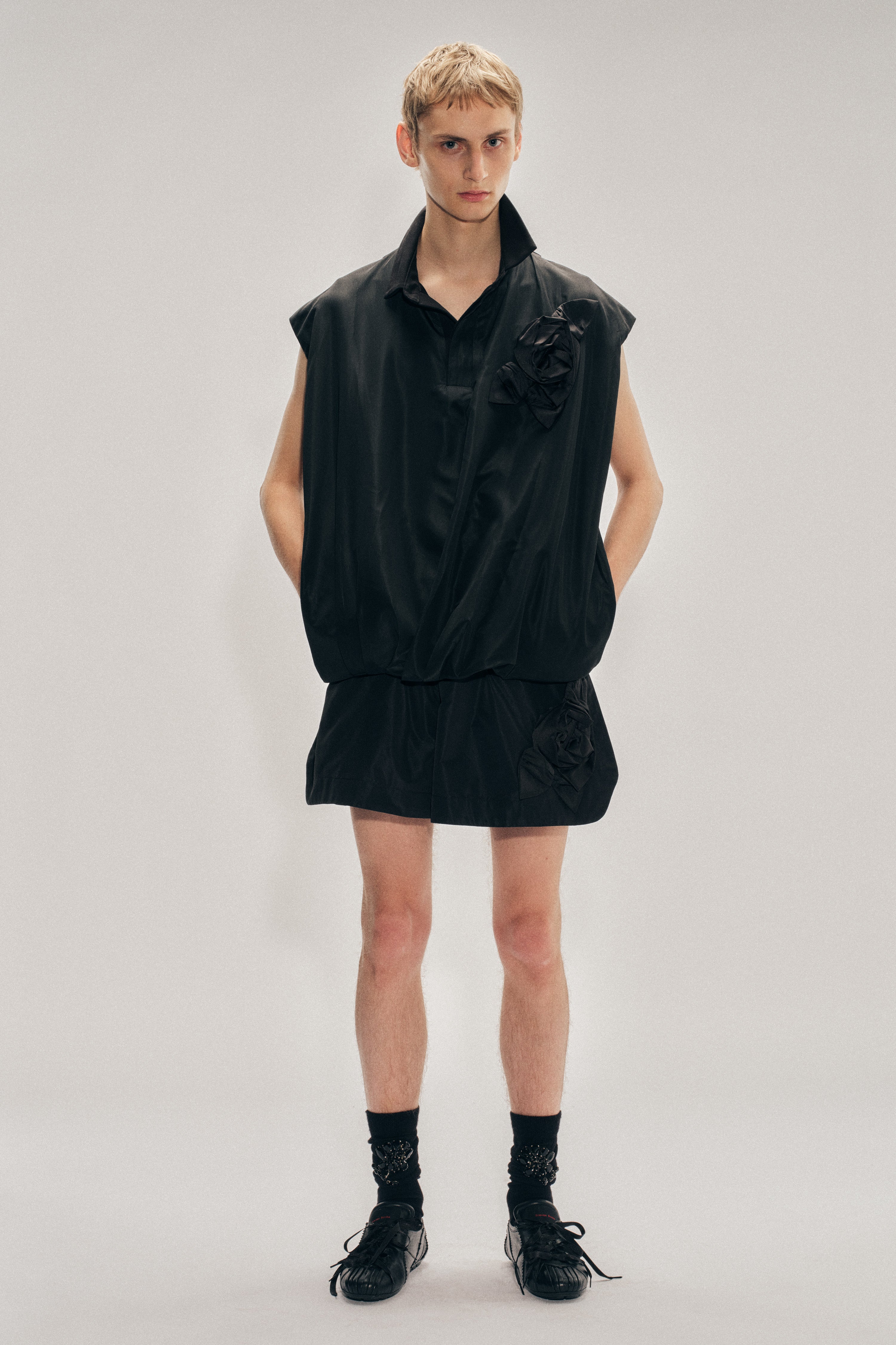 Draped Bubble Hem Pressed Rosette Top – Simone Rocha US