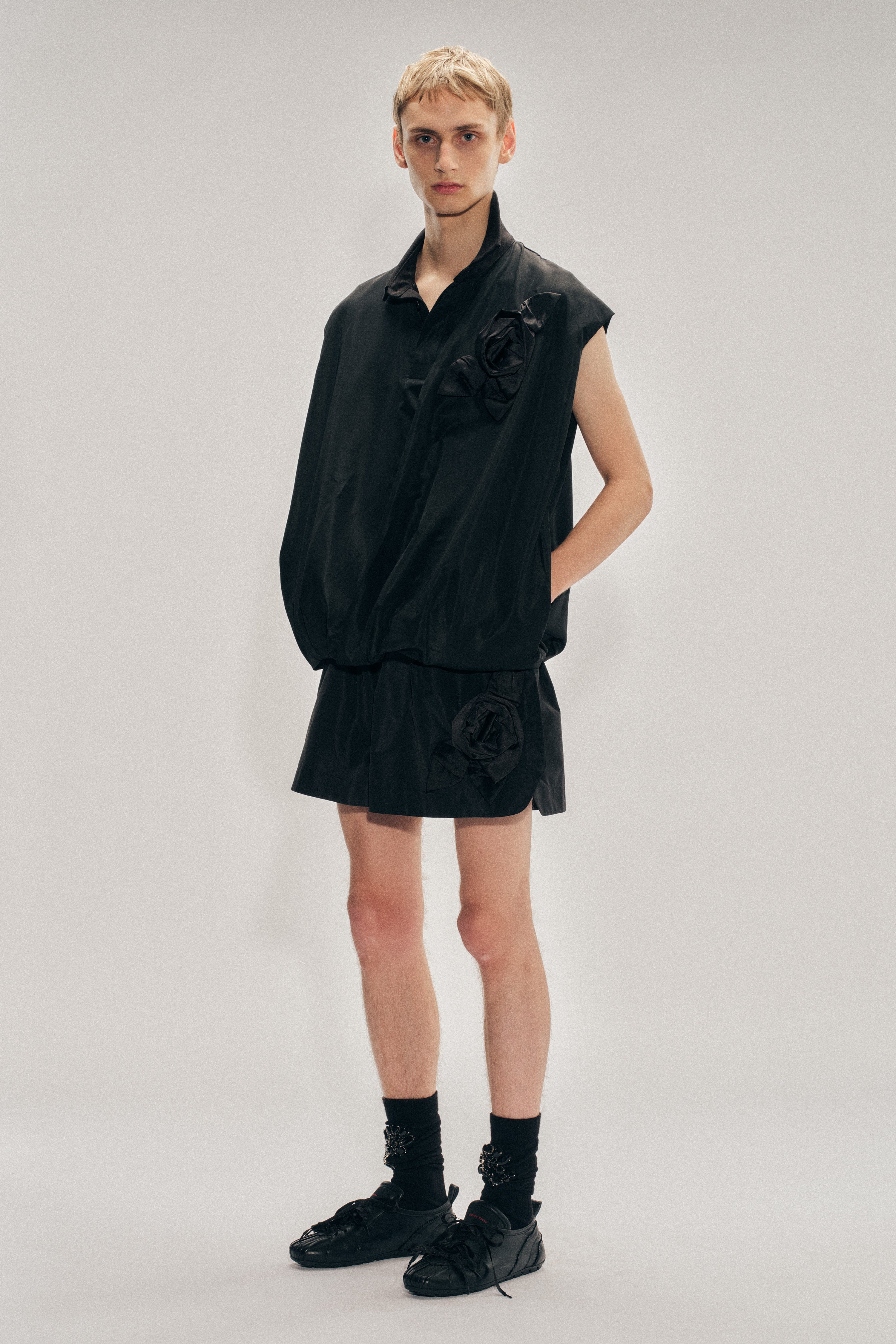 Draped Bubble Hem Pressed Rosette Top – Simone Rocha US