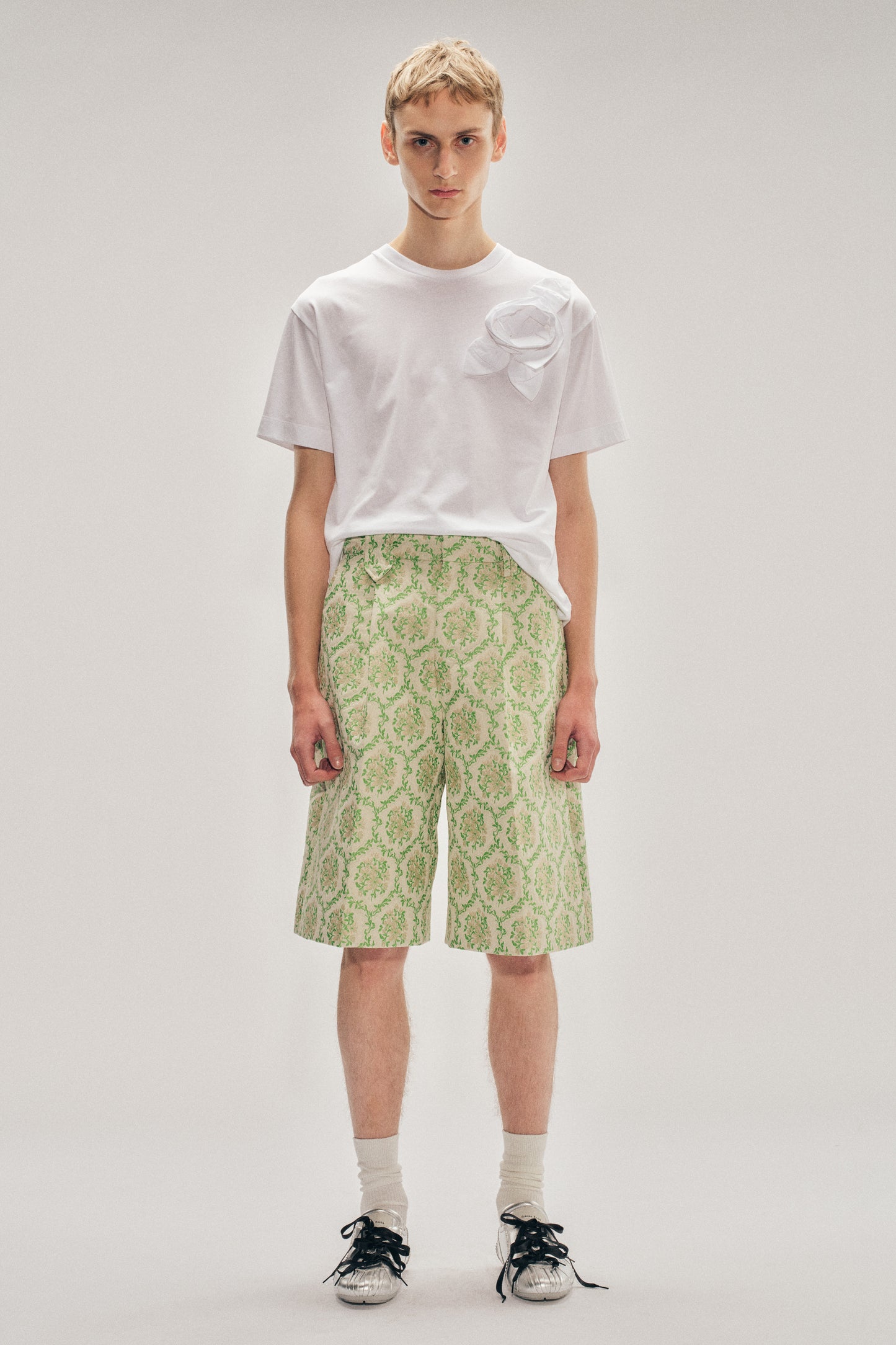 Tailored Wide Leg Belt Loop Tab Shorts