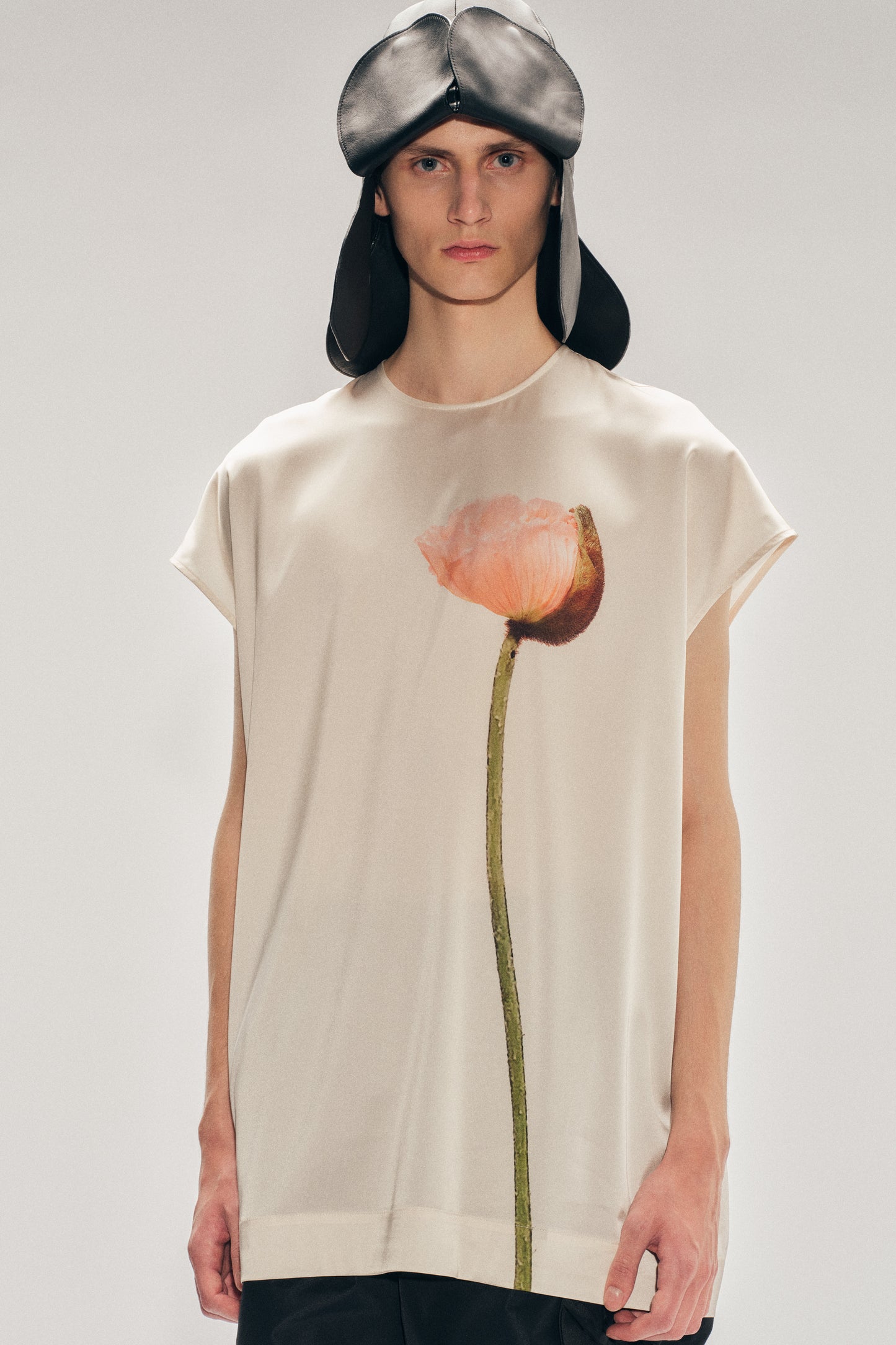 Poppy Motif Extended Smock Top