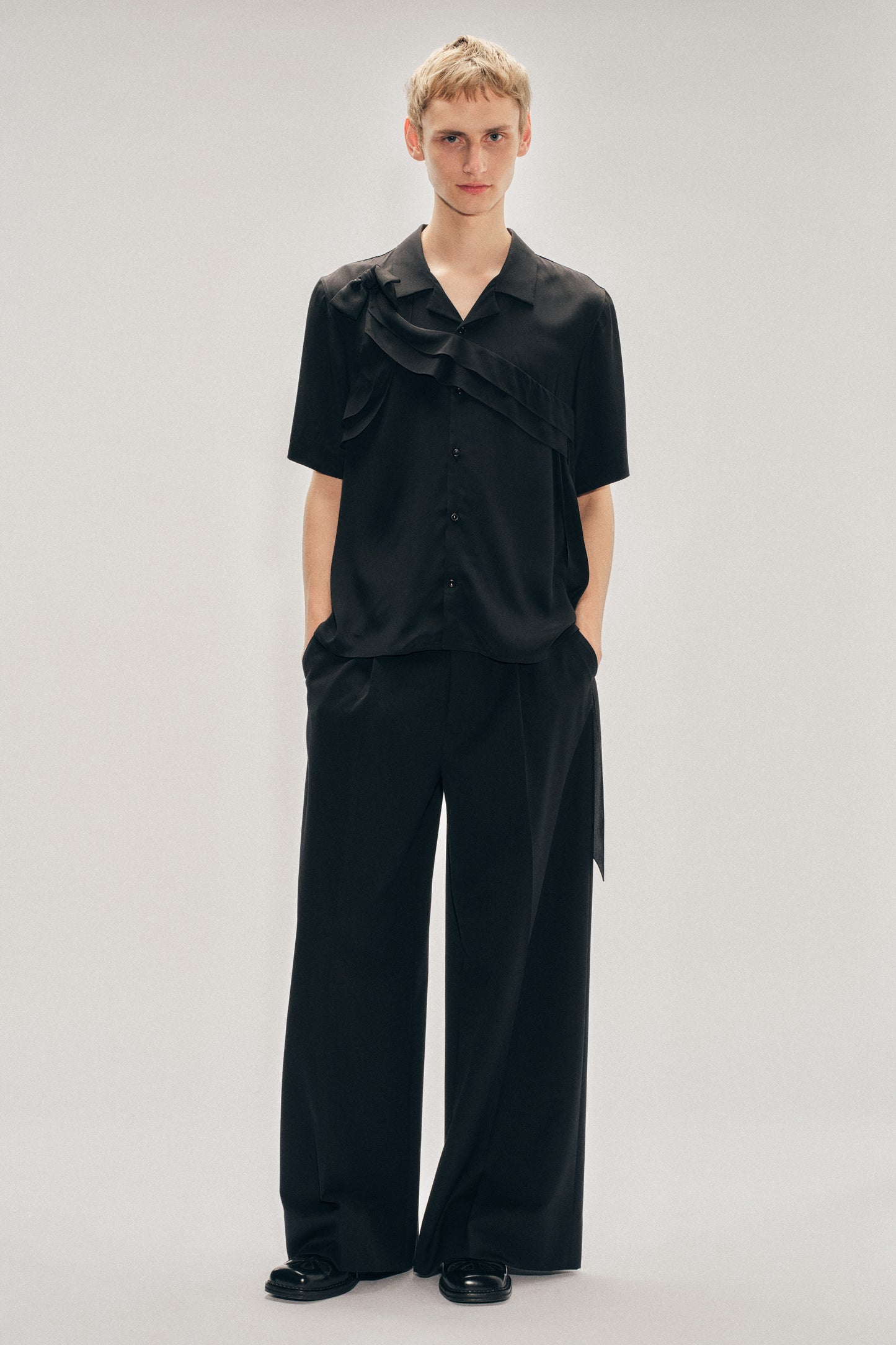 Pressed Bow Sash Shirt