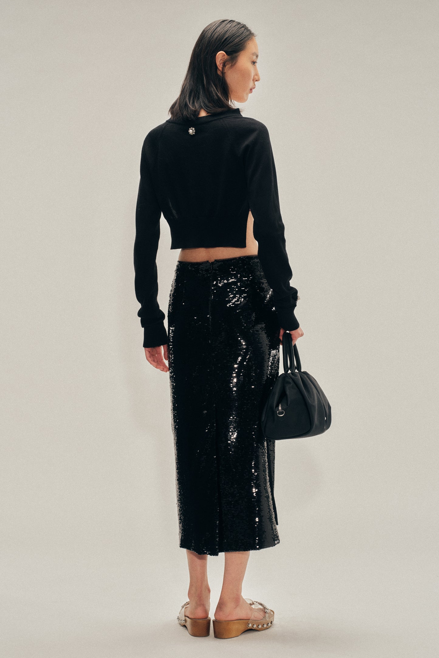 Mercerised Cutout Sleeve Jumper