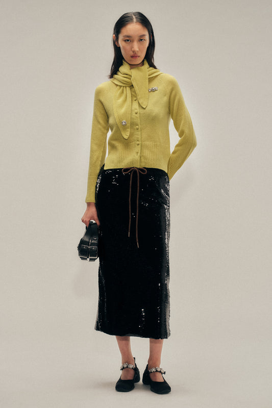 Embellished Relaxed Cashmere Cardigan