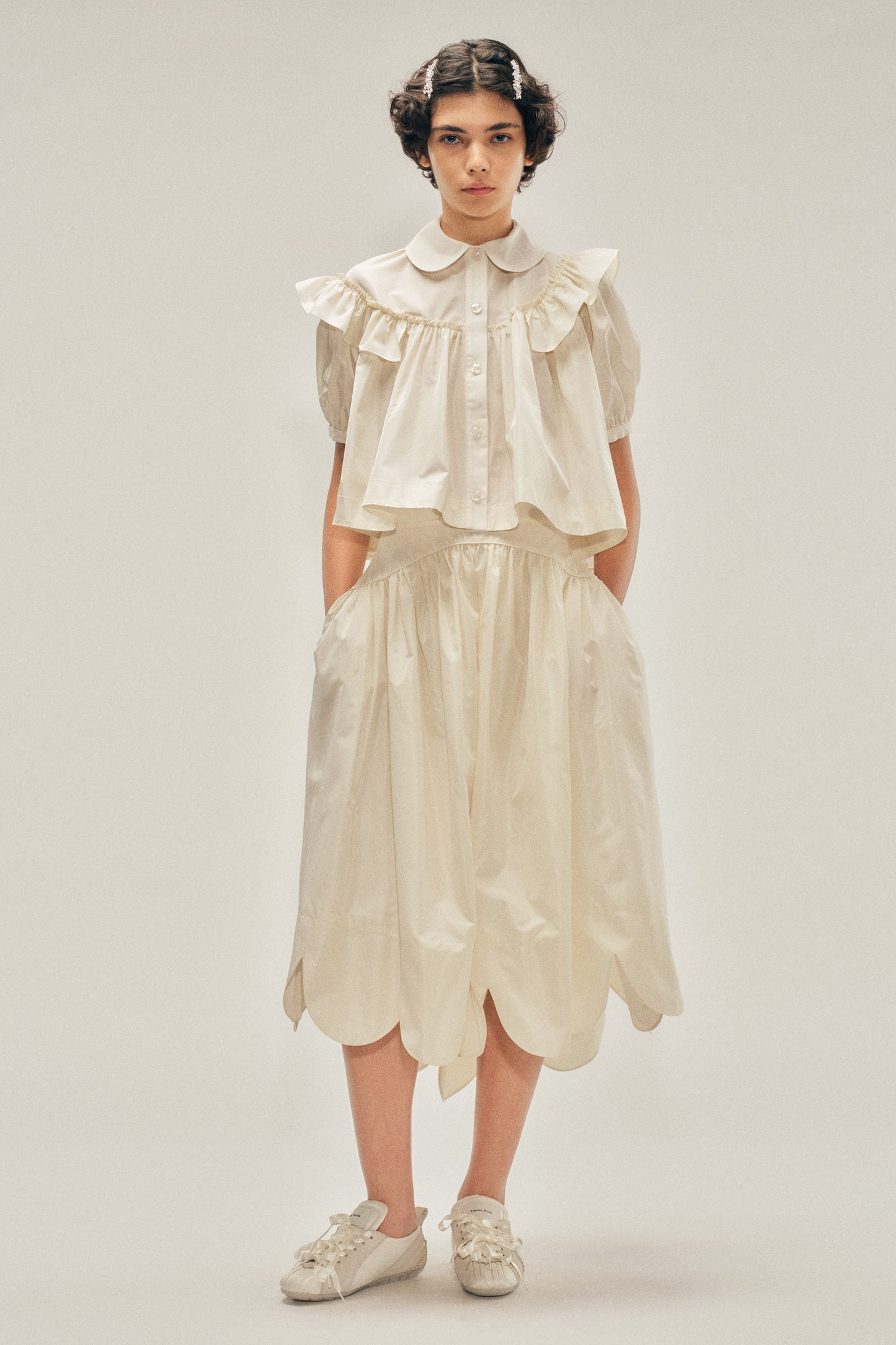 Petal Hem Basque Skirt