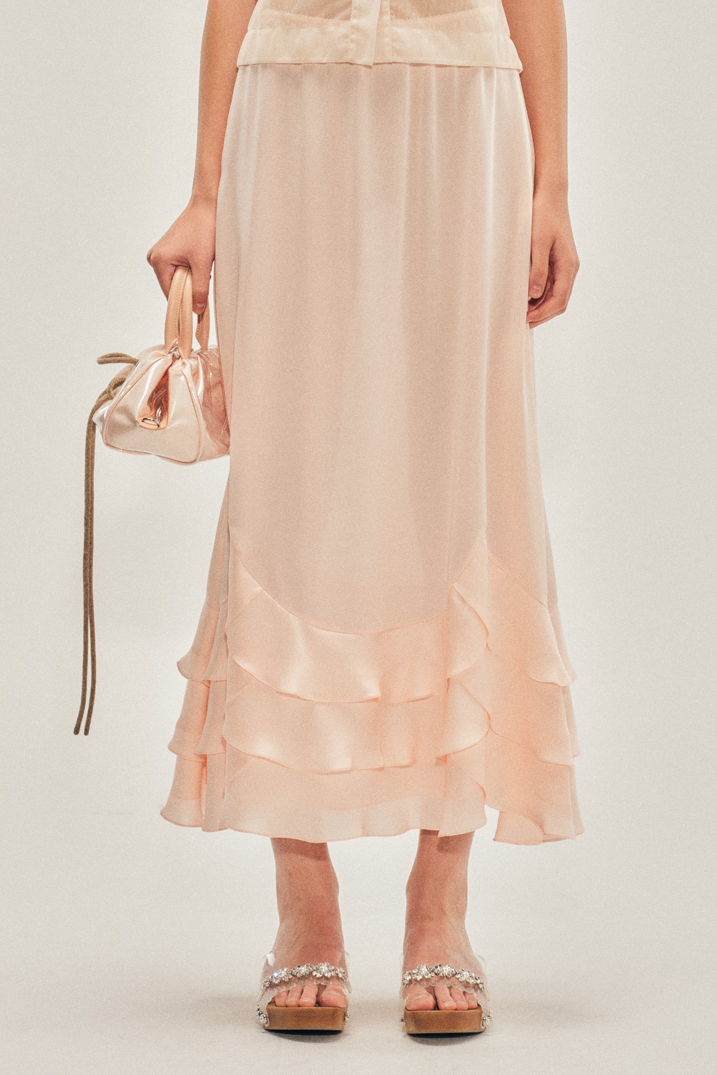 Tiered Scalloped Hem Skirt