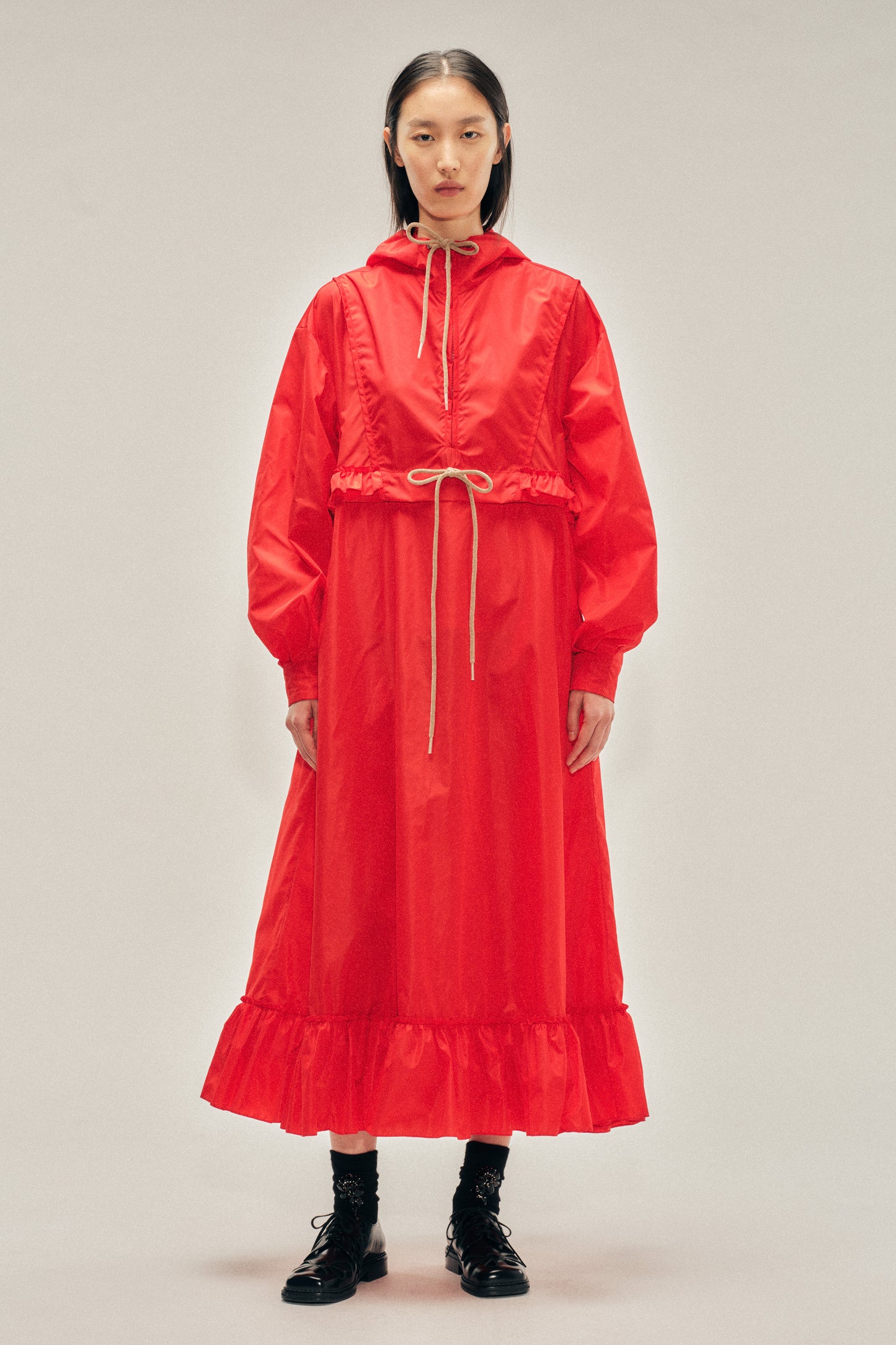 Exaggerated Ruffle Frill Cagoule