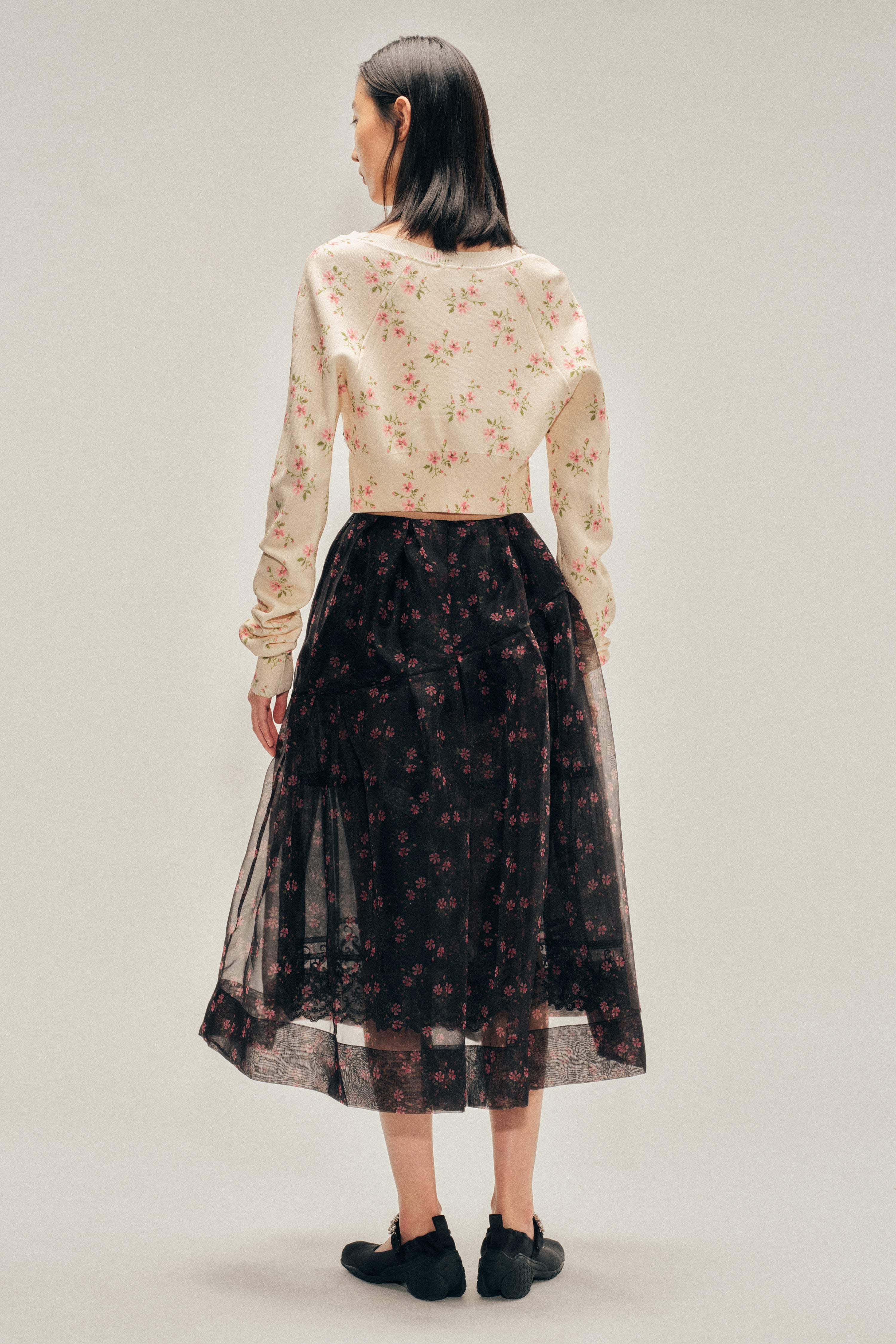 スカート Floral Sheer Overlay Skirt Sheer Overlay Long Flounce Skirt – Simone Rocha US