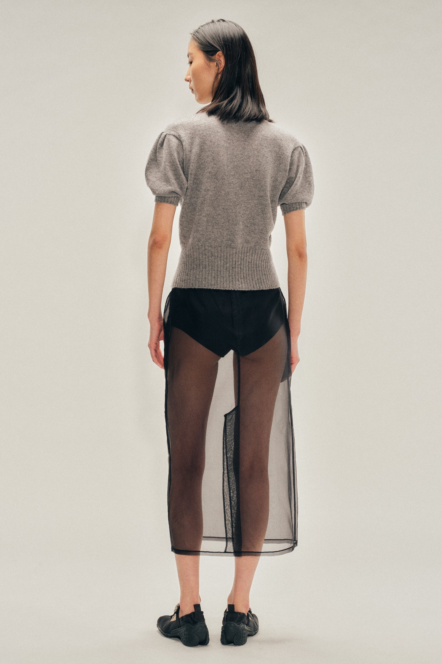 Embellished Mandarin Collar Cashmere Jumper