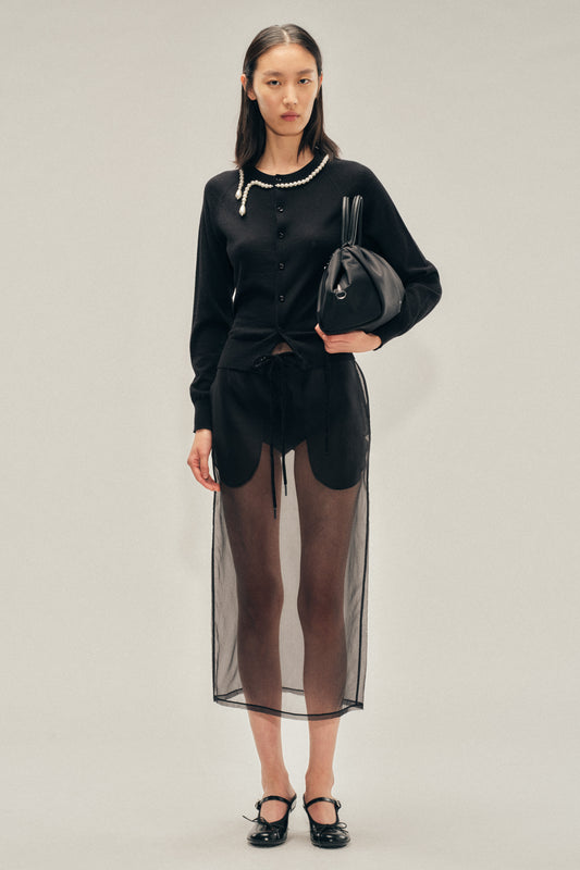 Beaded Classic Merino Silk Cardigan