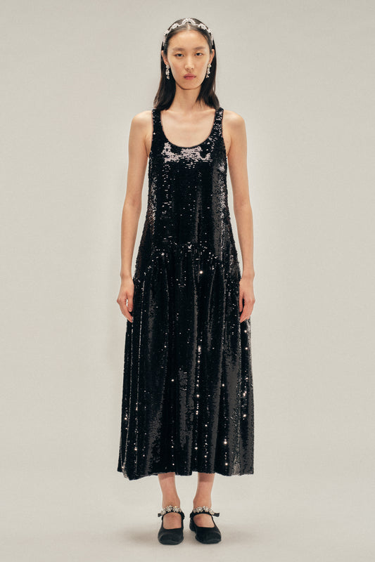 Tapered Back Flounce Dress