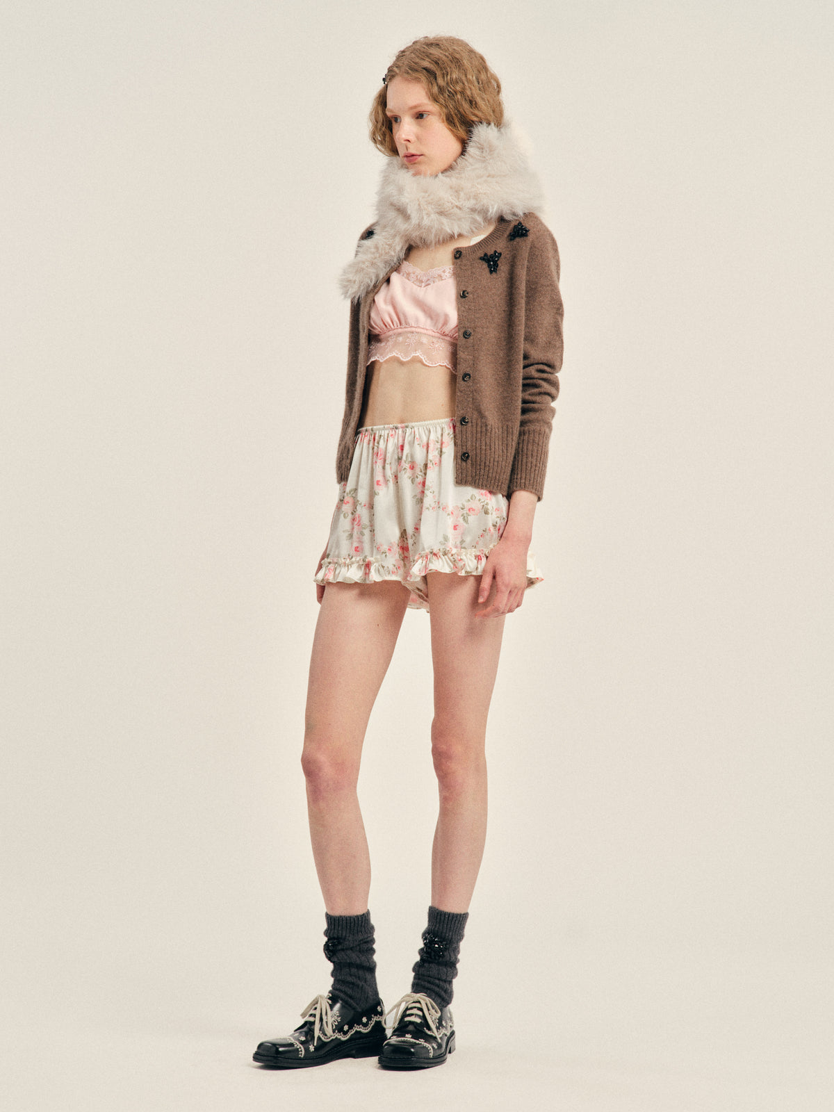 Embellished Faux Fur Neckerchief