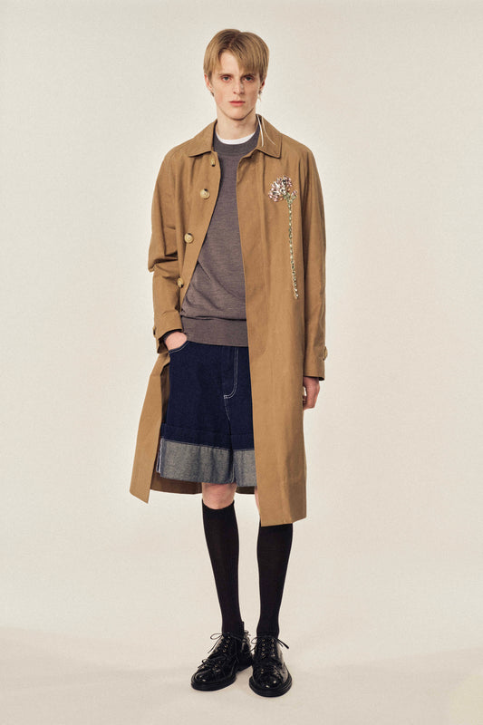 Embellished Carnation Car Coat
