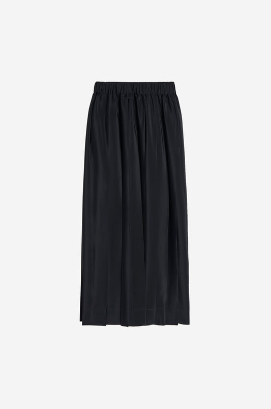 Long Pleated Elasticated Waist Kilt Skirt