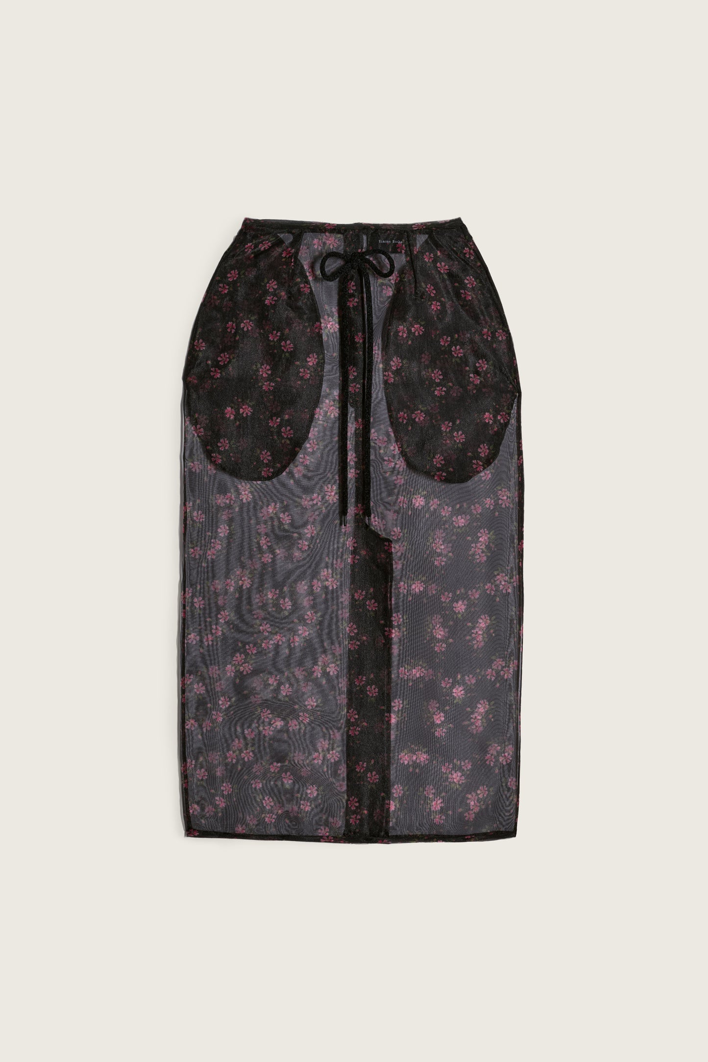 Sheer Frayed Column Pencil Skirt