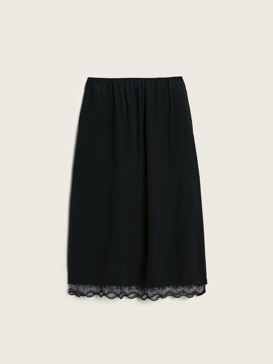 Lace Trim Negligee Skirt