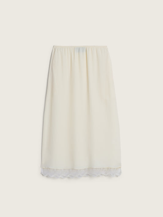 Lace Trim Negligee Skirt