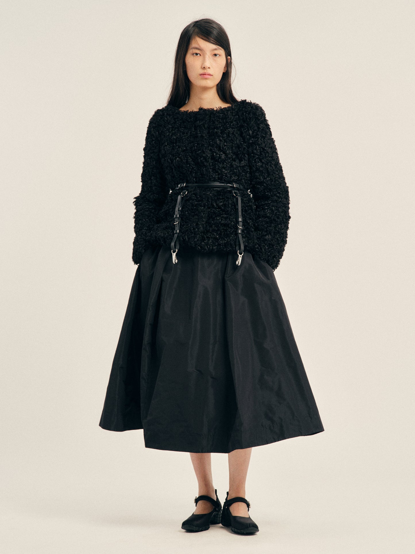 Faux Fur Round Sculpt Bustle Jacket