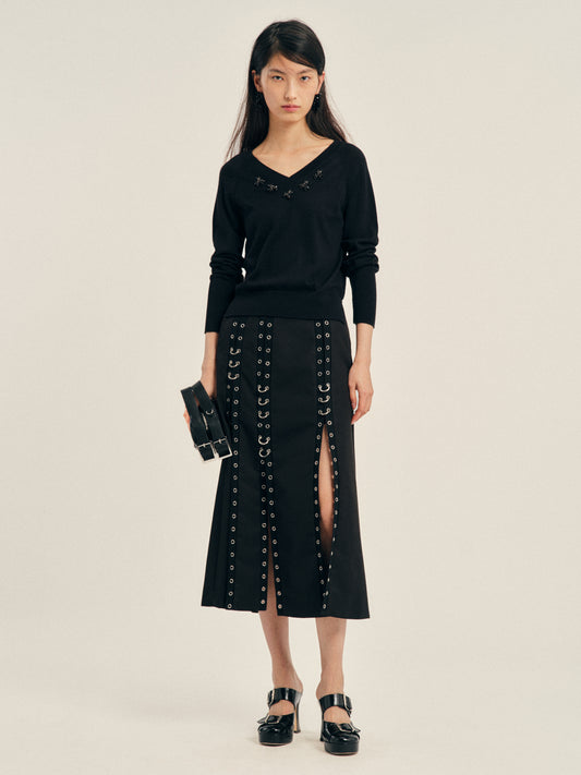 Grommet Ring Sculpt Ripple Skirt