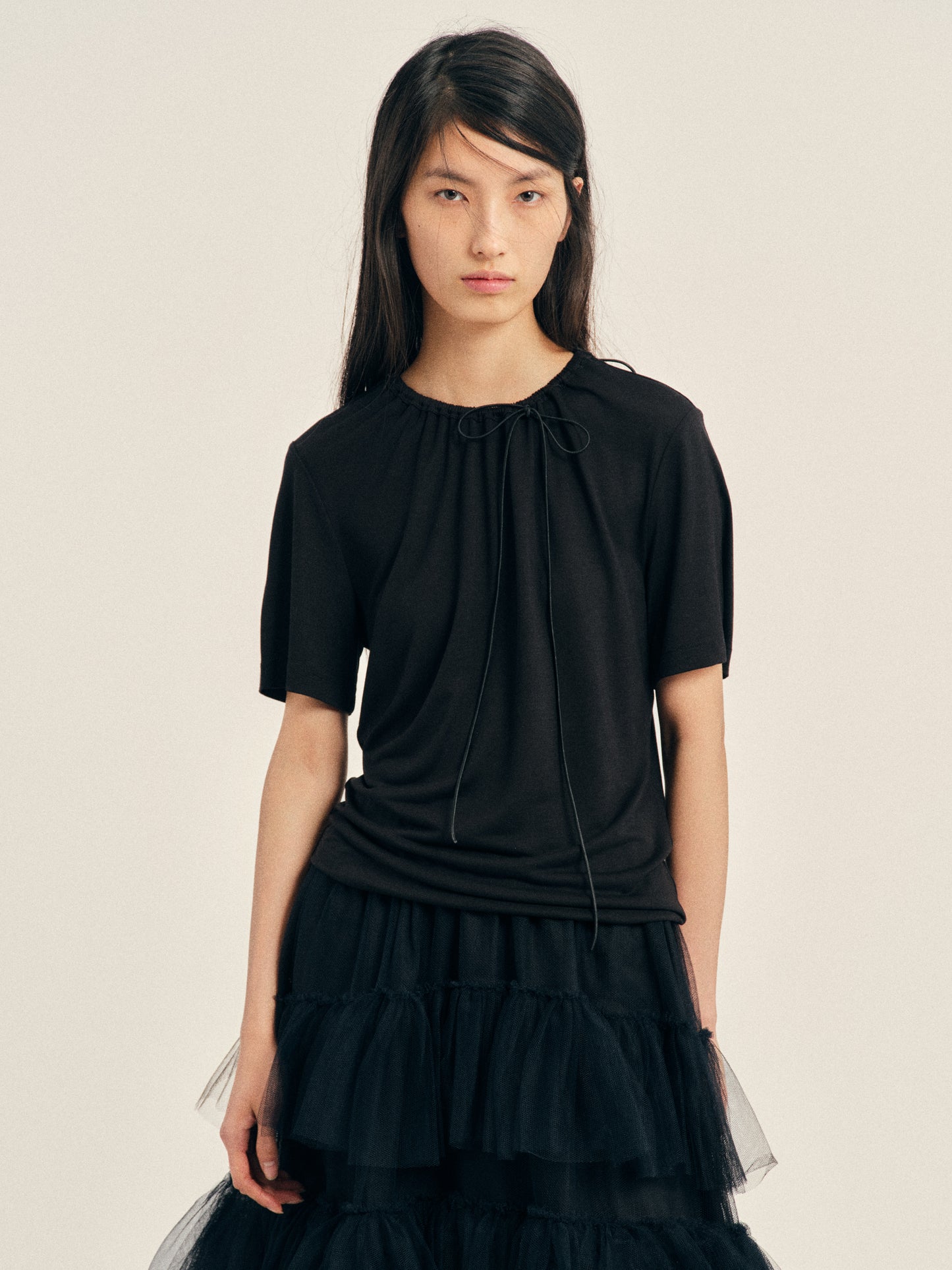 Cord Neck Easy T-Shirt