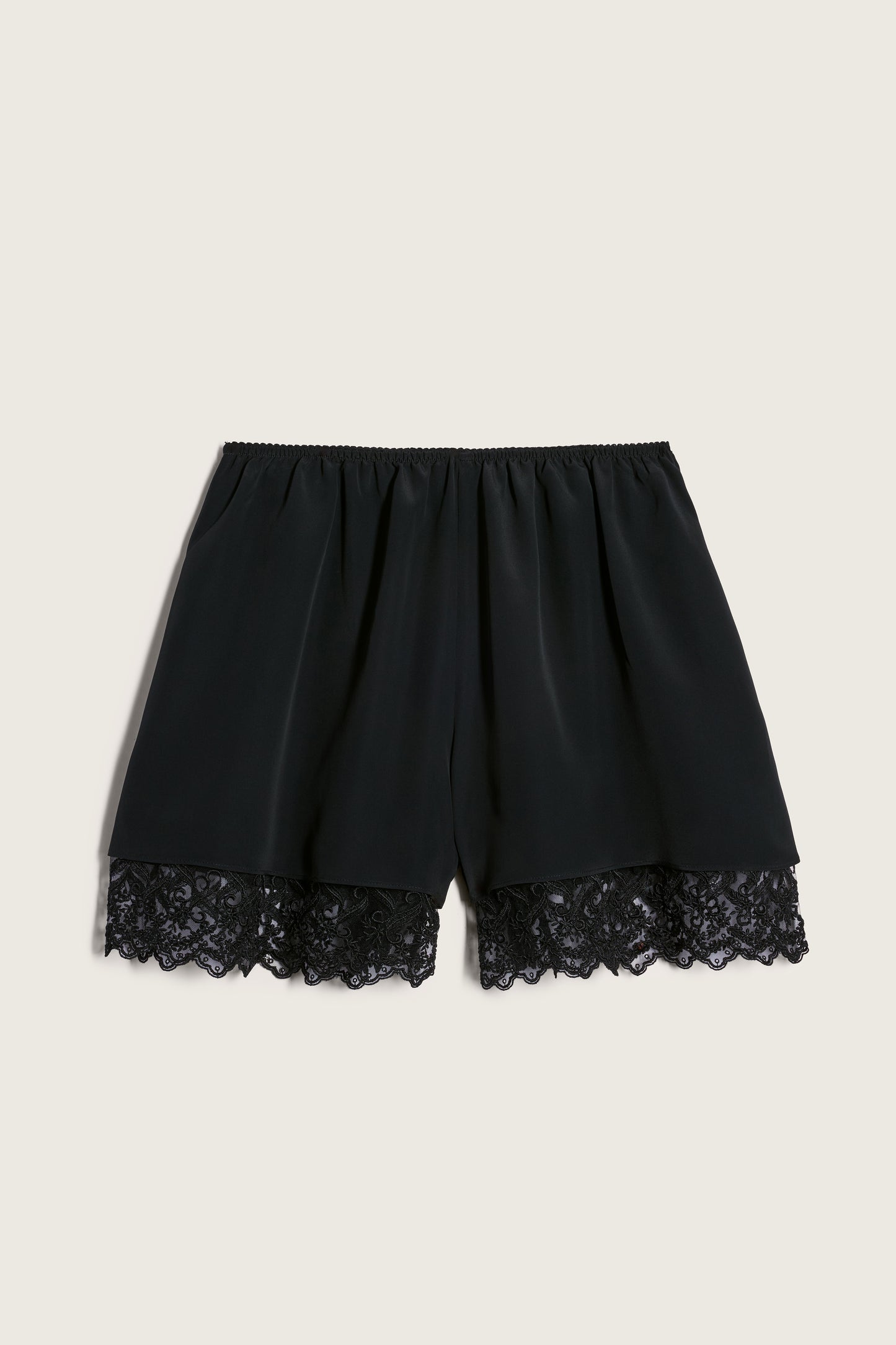 Lace Trim Negligee Shorts