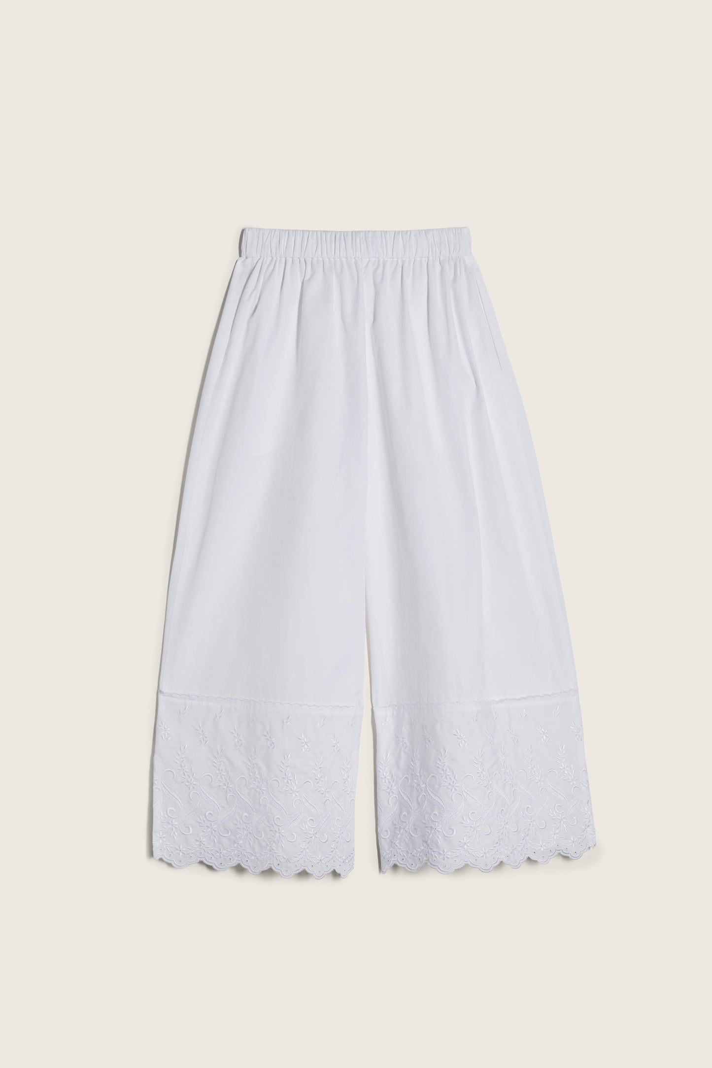 Cropped Trim Easy Trousers