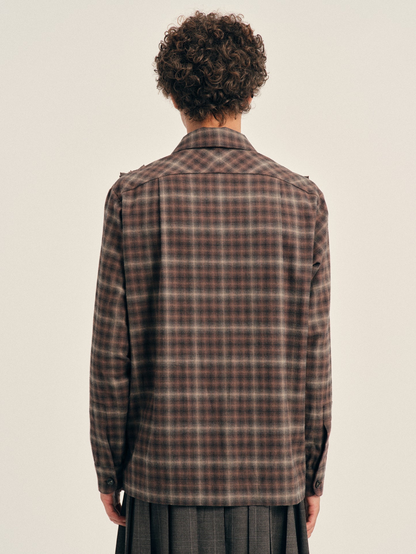 Ruffle Slash Flannel Shirt