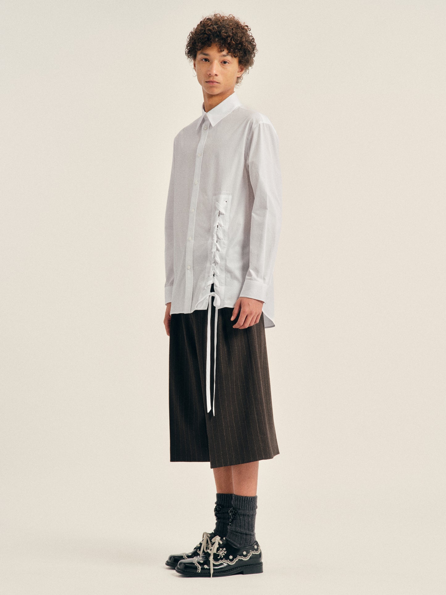 Lace Up Hem Easy Shirt