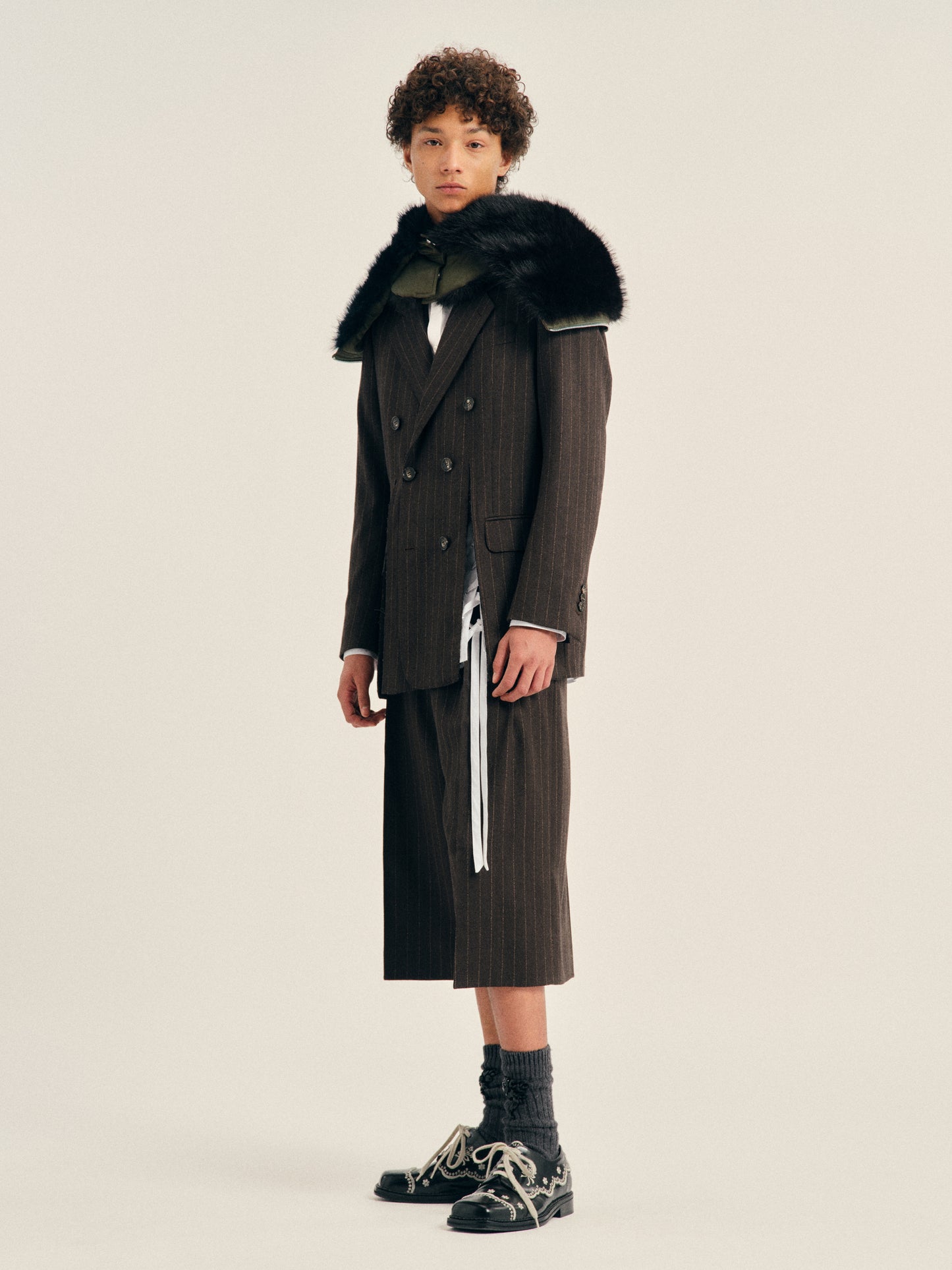 Double Breasted Hem Slice Jacket