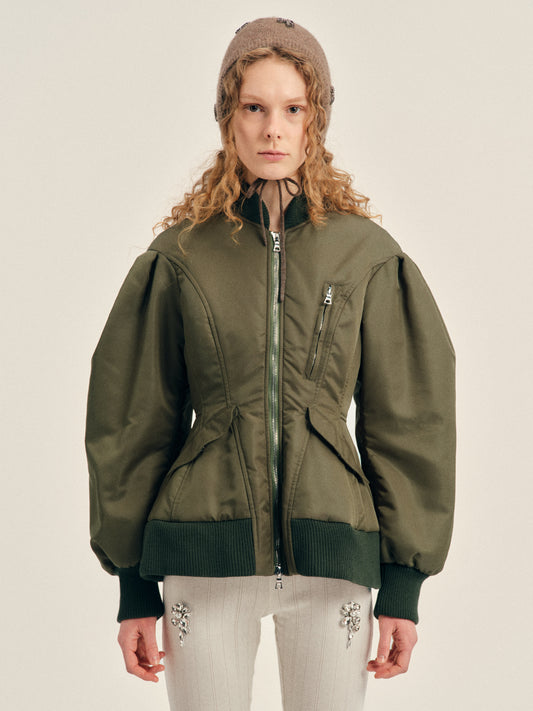 Padded Sculpted Bomber Jacket