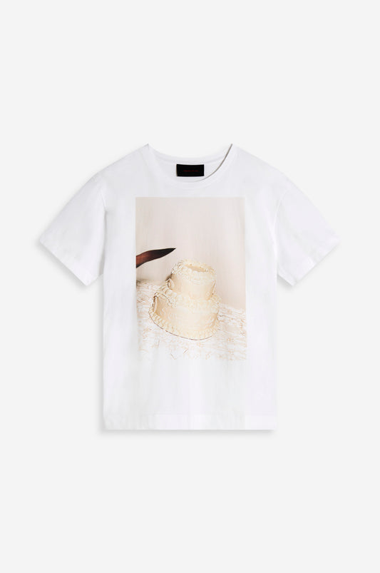 Cake Cutting Print Short Sleeve T-Shirt