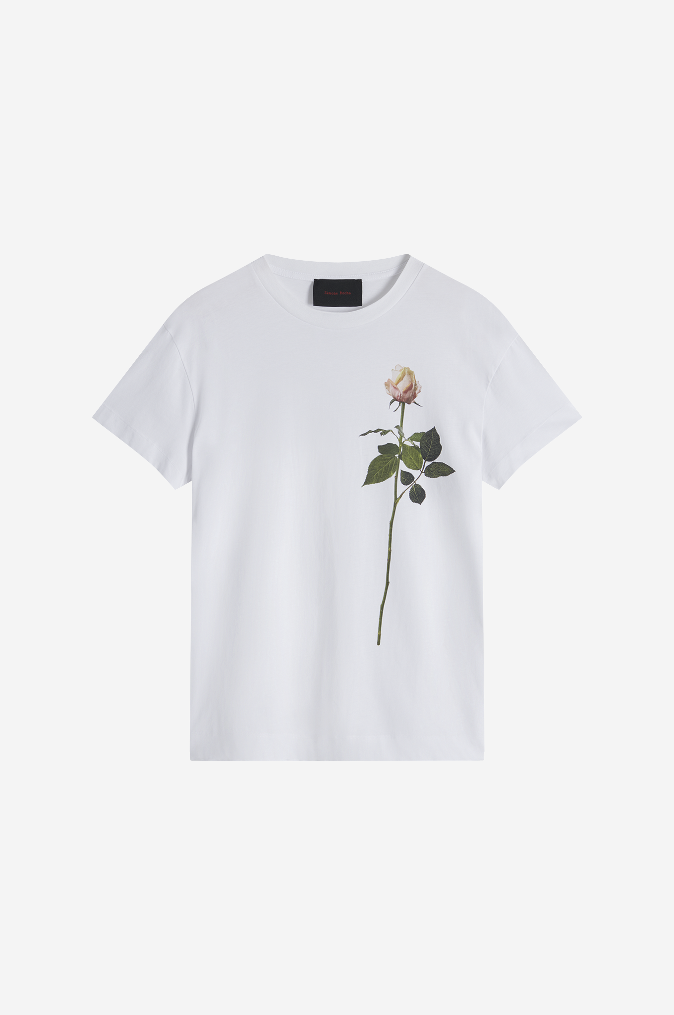 Simone Rocha White Pressed Rose T-Shirt