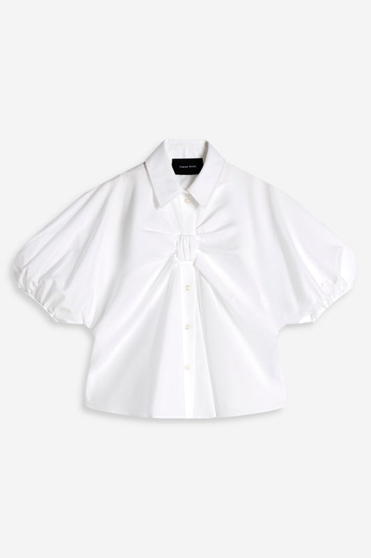 Front Bow Gathered Shirt