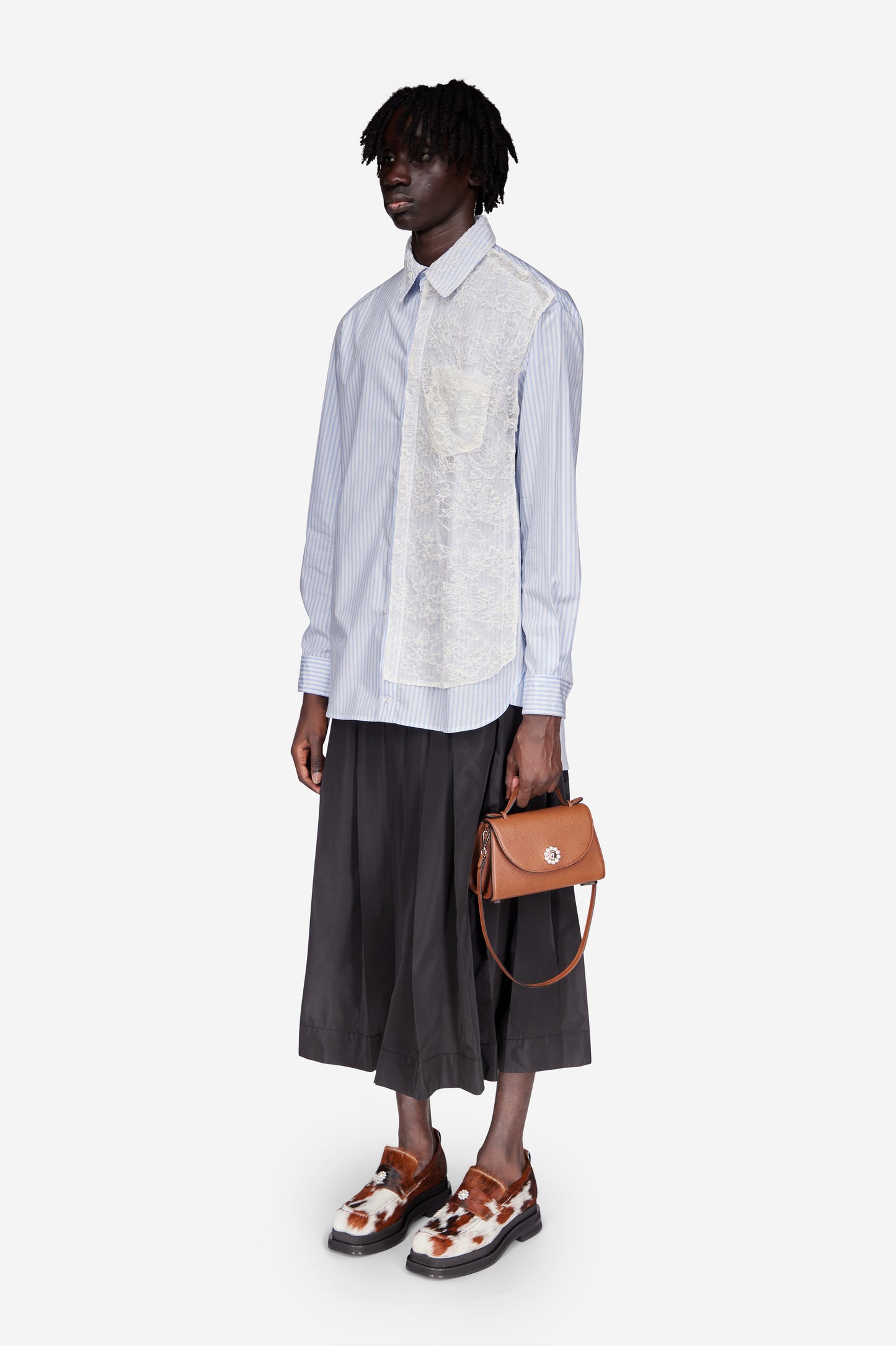 Lace Paneled Easy Shirt