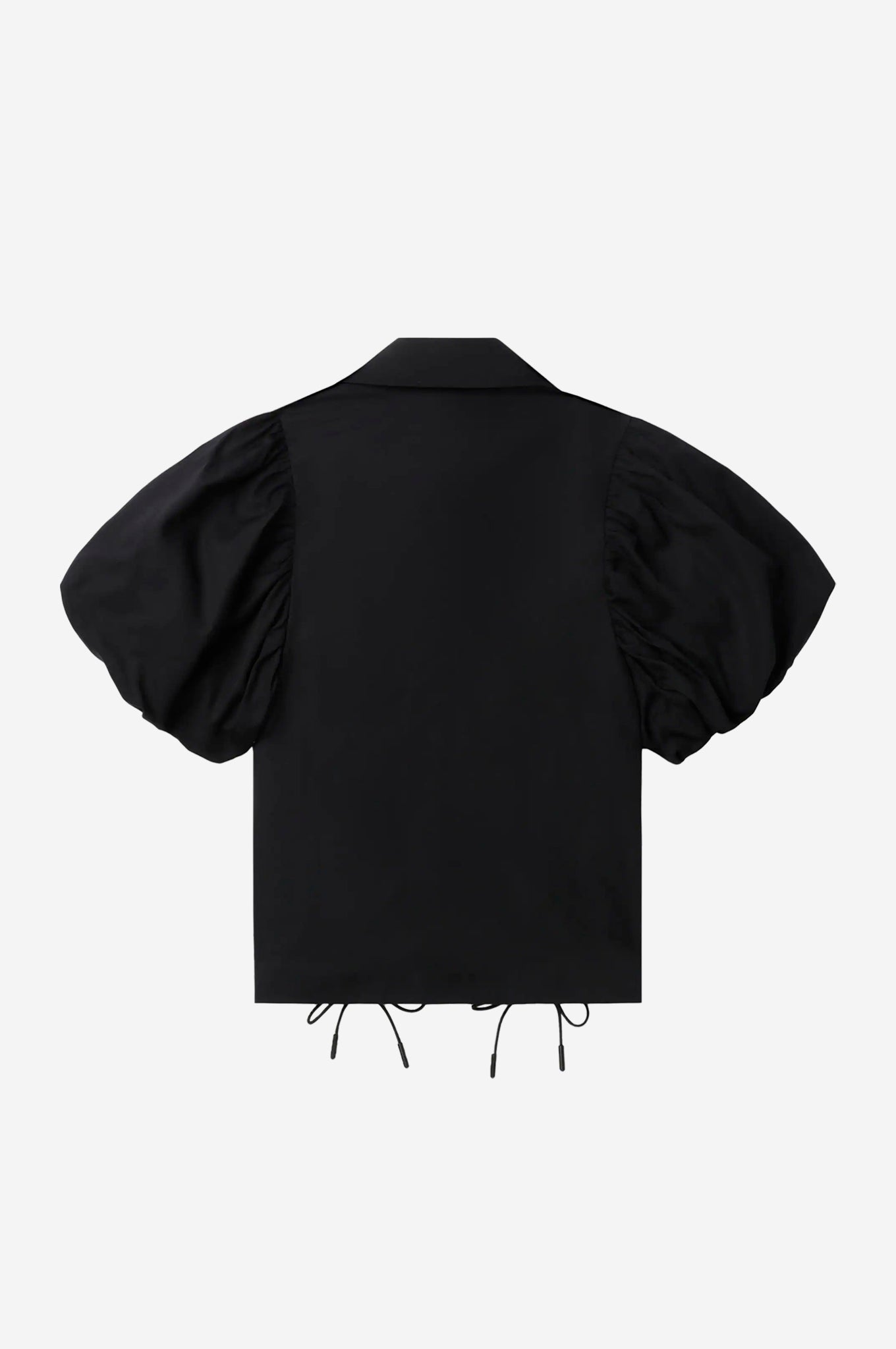 Beaded Cropped Toggle Puff Sleeve Shirt