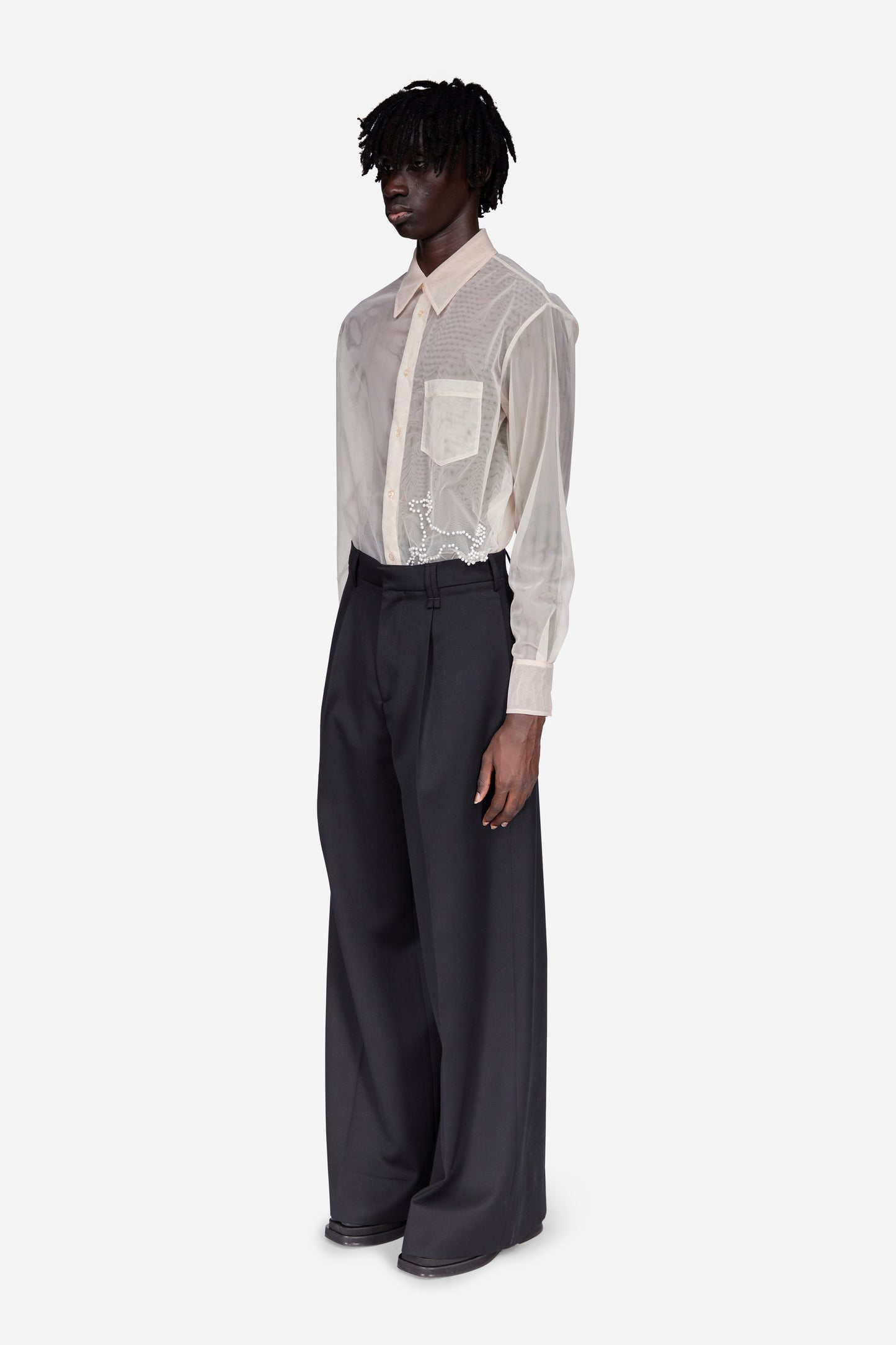 Pleated Wide Leg Trouser