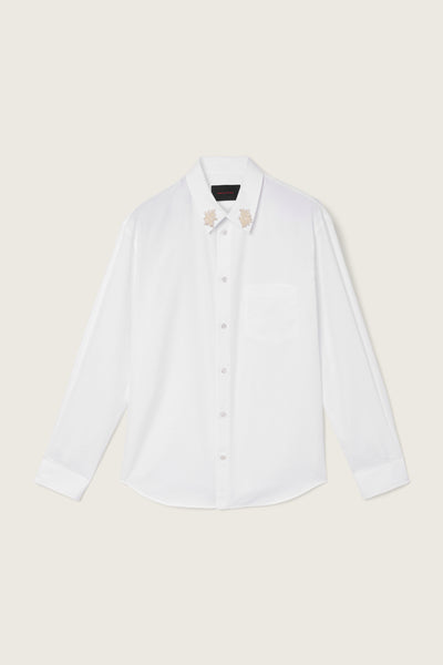 【Simone Rocha】WHITE Petal-Sleeve フリル シャツ Simone Rocha】WHITE Petal-Sleeve フリル シャツ