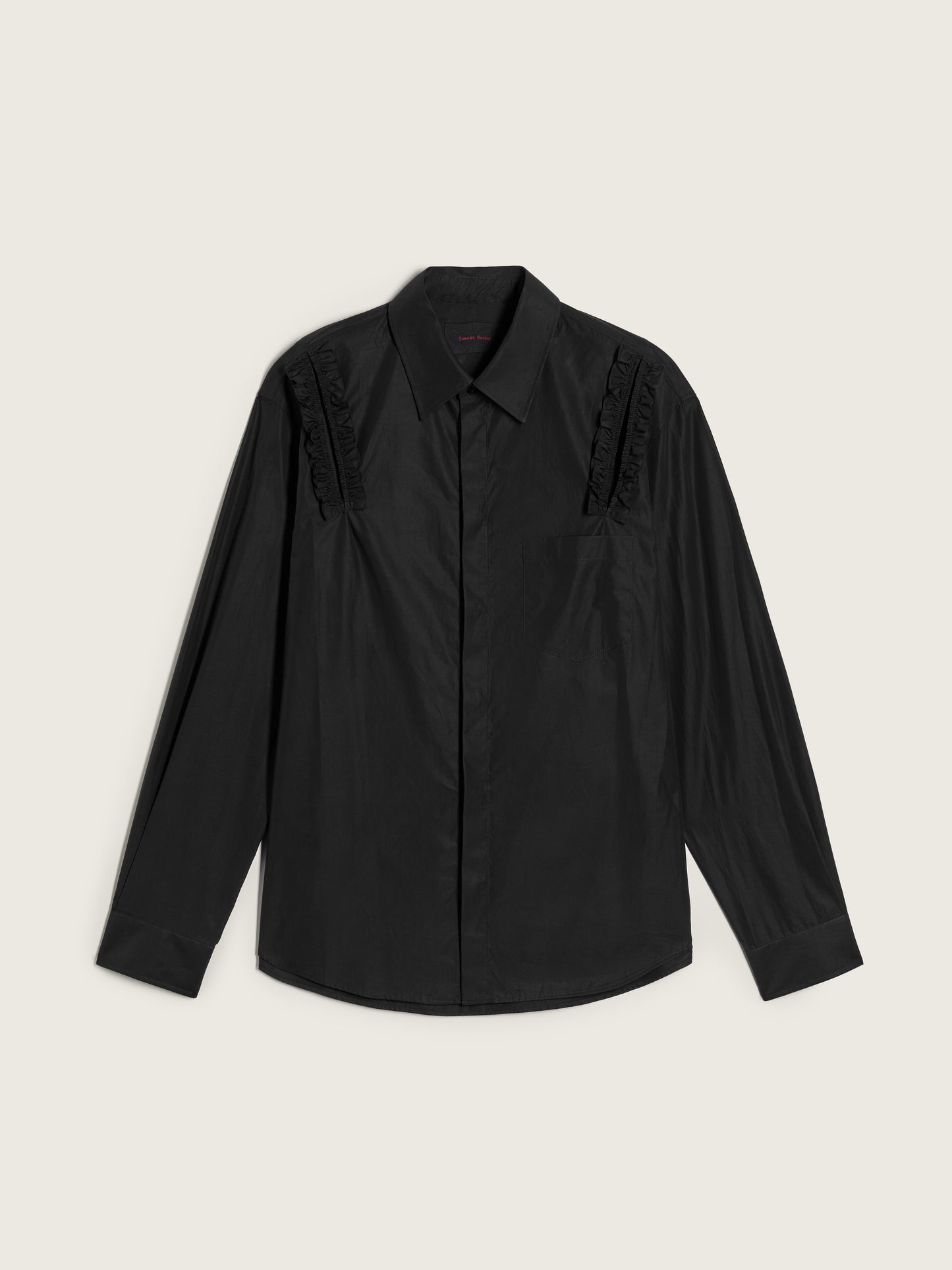 Ruffle Slash Classic Concealed Button Shirt