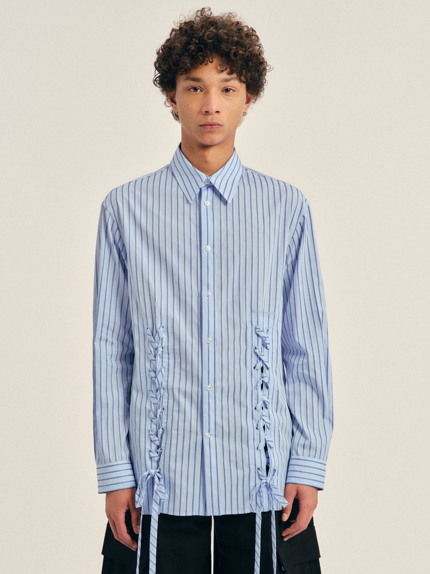 Double Lace Up Hem Easy Shirt