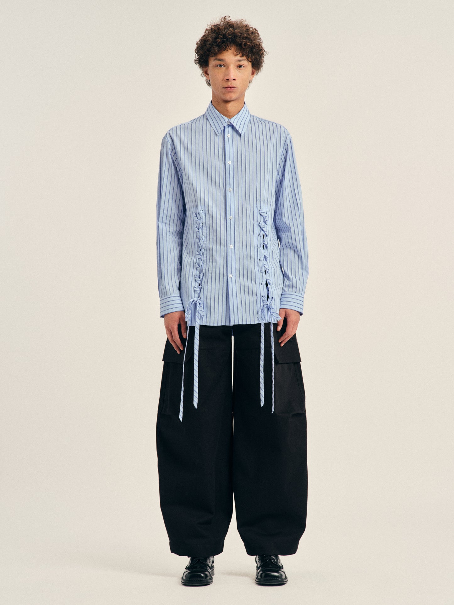 Double Lace Up Hem Easy Shirt