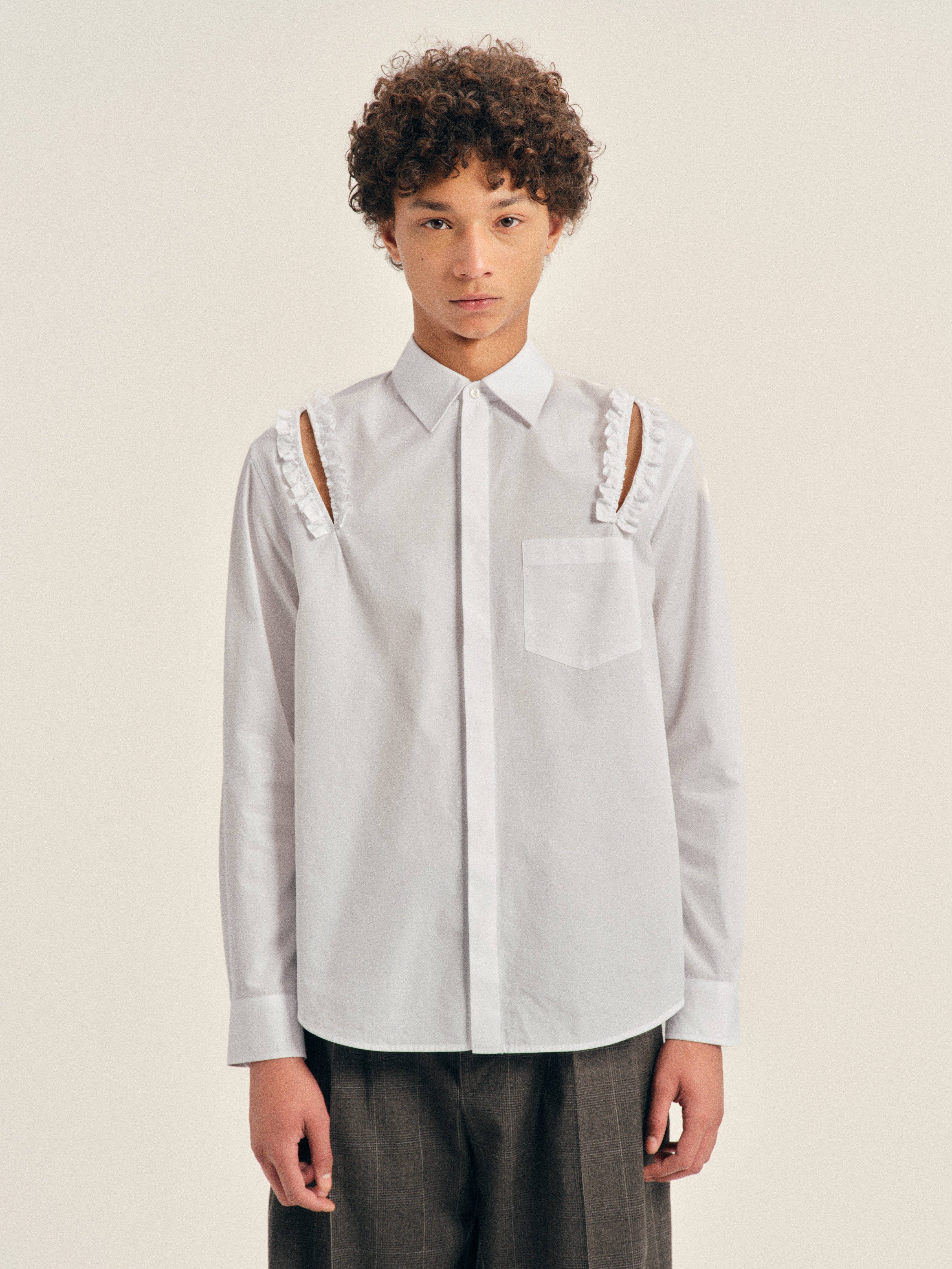 Simone Rocha ブラウス Ruffle Slash Classic Concealed Button Shirt – Simone Rocha US