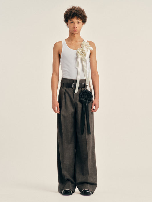 Peeling Waist Wide Leg Trousers